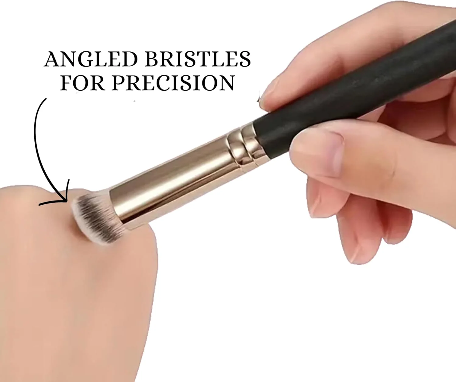 براش آرایشی کانسیلر زیر چشم مولی اسکین، براش زاویه دار برای ترکیب، پوشاندن و کانتور آرایش