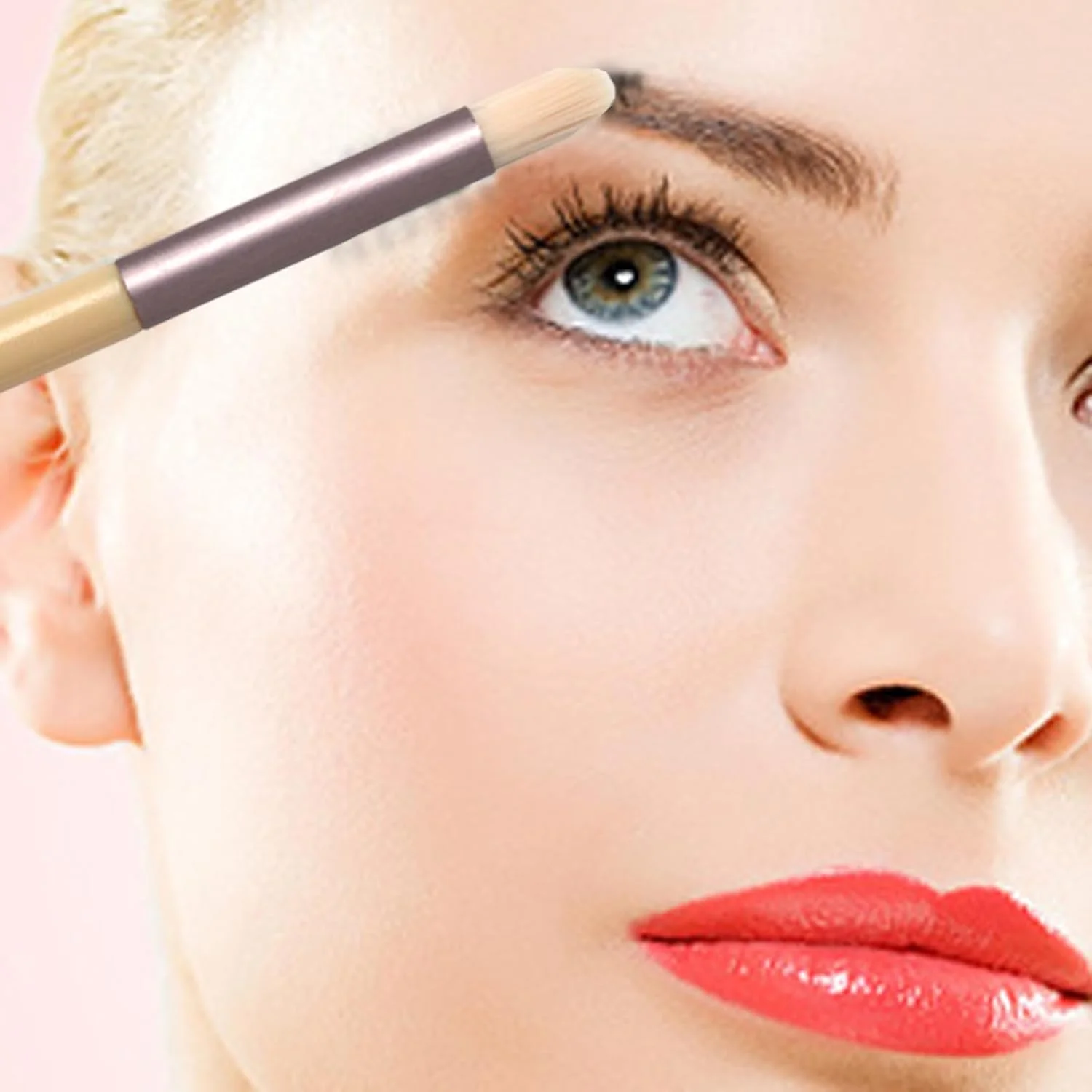 ست برس آرایشی مینی، 8 تکه برس آرایشی مسافرتی، برس های آرایشی برای کرم پودر صورت، رژگونه، سایه چشم (زردآلویی) ست برس آرایشی مینی، 8 تکه برس آرایشی مسافرتی، برس های آرایشی برای کرم پودر صورت، رژگونه، سایه چشم (زردآلویی)