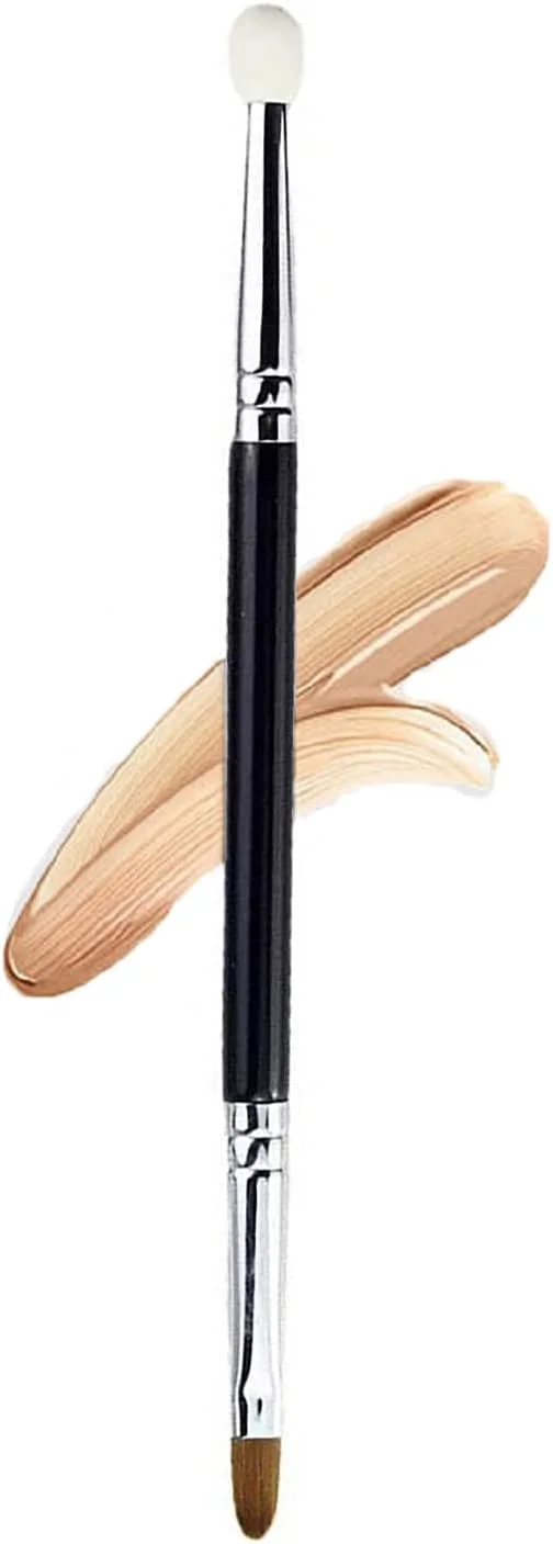 براش کانسیلر JASONYATE، براش کانسیلر دو طرفه 2 در 1 تخت با اسفنج آرایشی، براش کانسیلر کوچک - سیاهی دور چشم، پف کردگی، پف چشم، پوست بالغ، لکه های اشک، لکه ها، کرم فونداسیون مایع