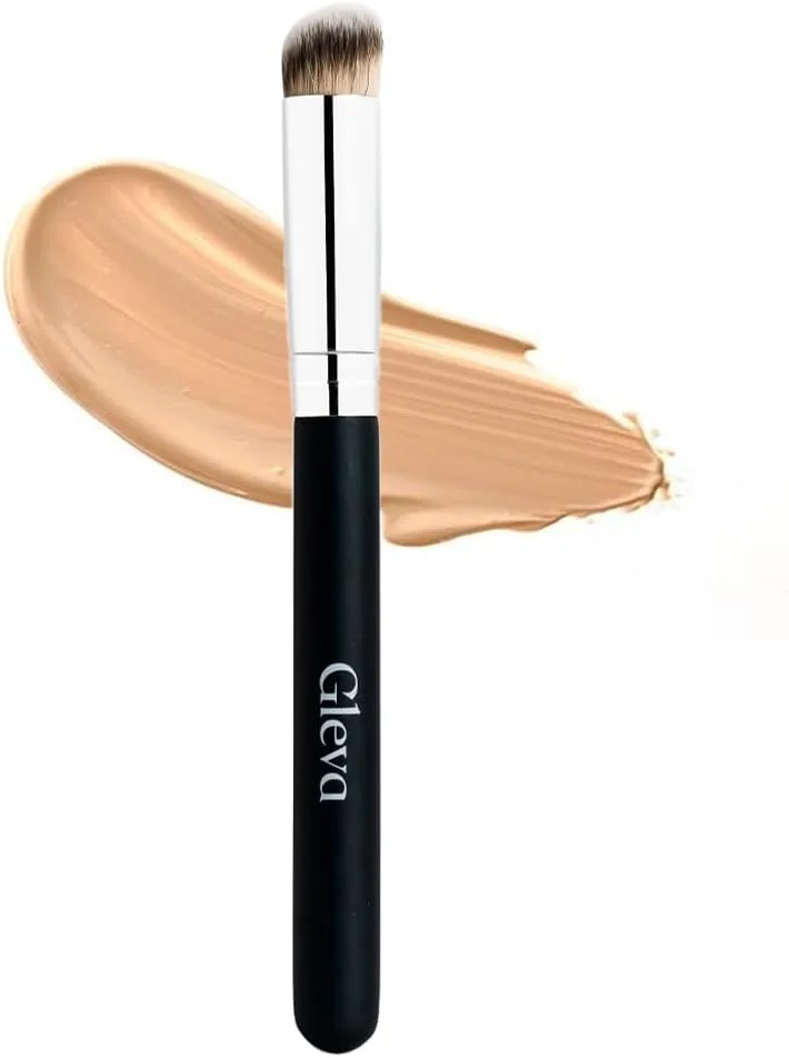 براش کانسیلر کوچک زاویه دار Gleva، براش کانتور بینی کوچک، براش آرایشی زاویه دار، براش متراکم مصنوعی برای برنزر مناسب برای کرم دور چشم و کانسیلر