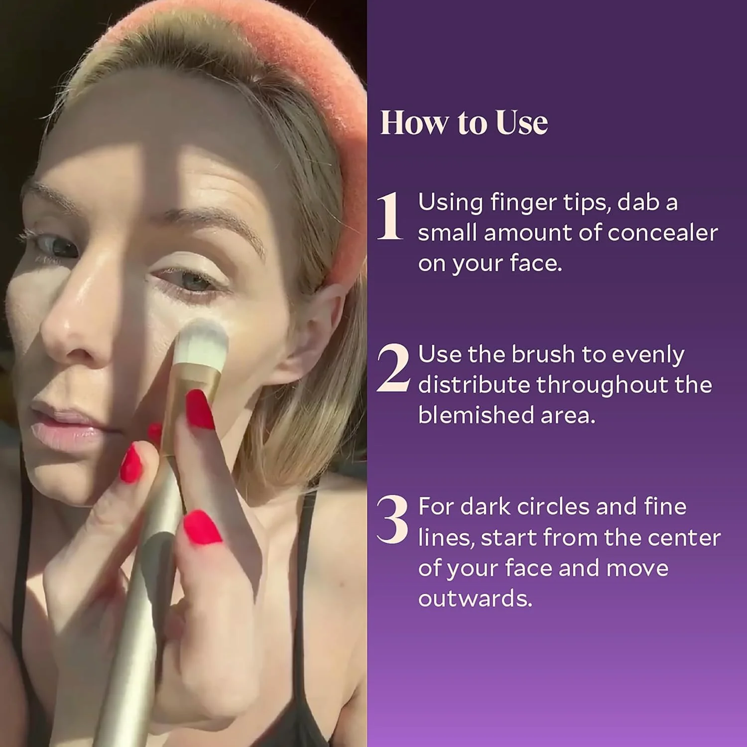 براش کانسیلر فیرا کازمتیکس - براش صورت برای آرایش کانسیلر کرمی و مایع