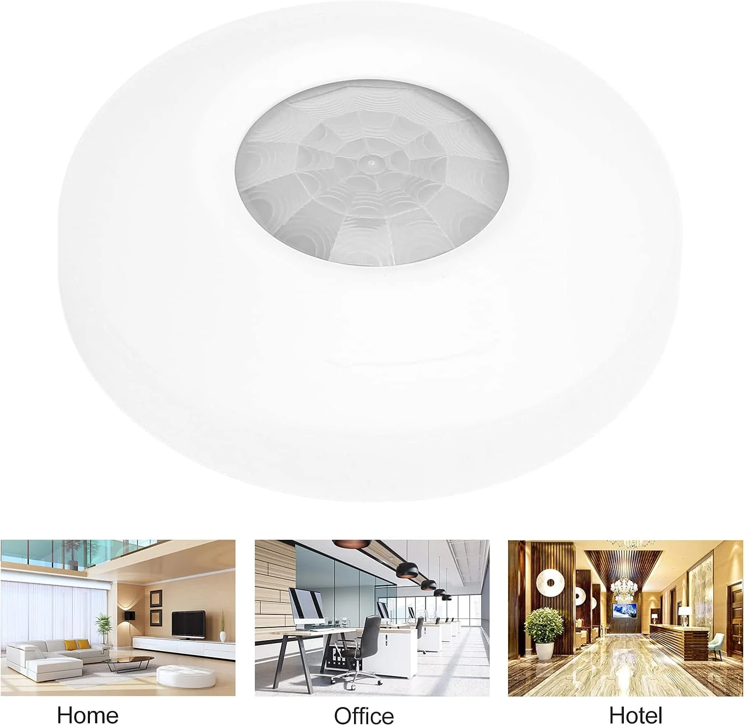 سنسور حرکتی Annadue، سیستم امنیتی آشکارساز سقفی 360 درجه 12 ولت، سیستم آلارم امنیتی برای ویلاهای کشاورزی، اتاق خواب، حمام، آشپزخانه، راهرو، پله ها