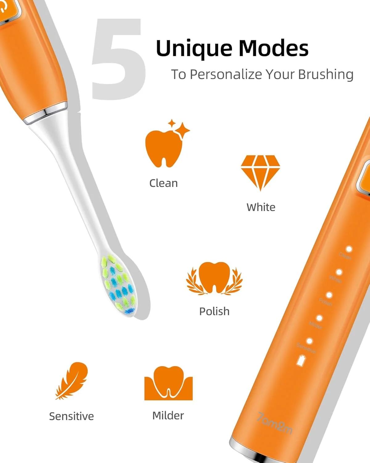 مسواک برقی سونیک 7am2m مدل AM100 (نارنجی) مسواک برقی سونیک 7am2m مدل AM100 (نارنجی)