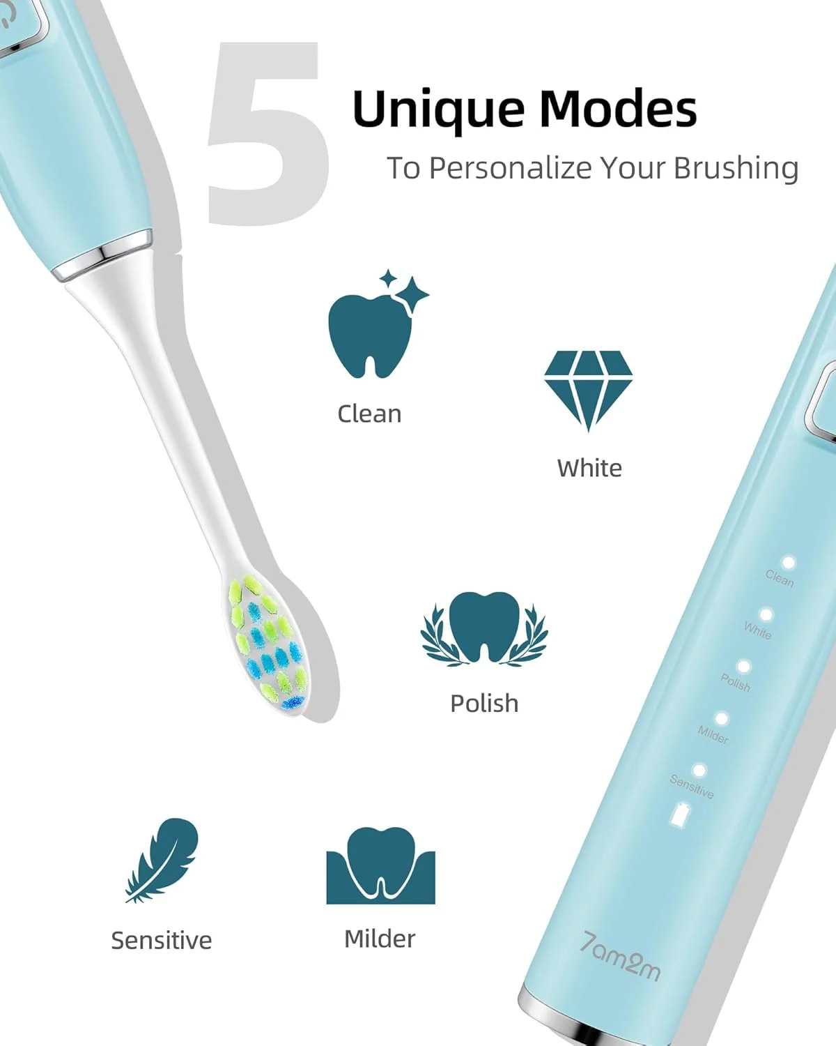 مسواک برقی سونیک 7am2m مدل AM100 (آبی روشن) مسواک برقی سونیک 7am2m مدل AM100 (آبی روشن)