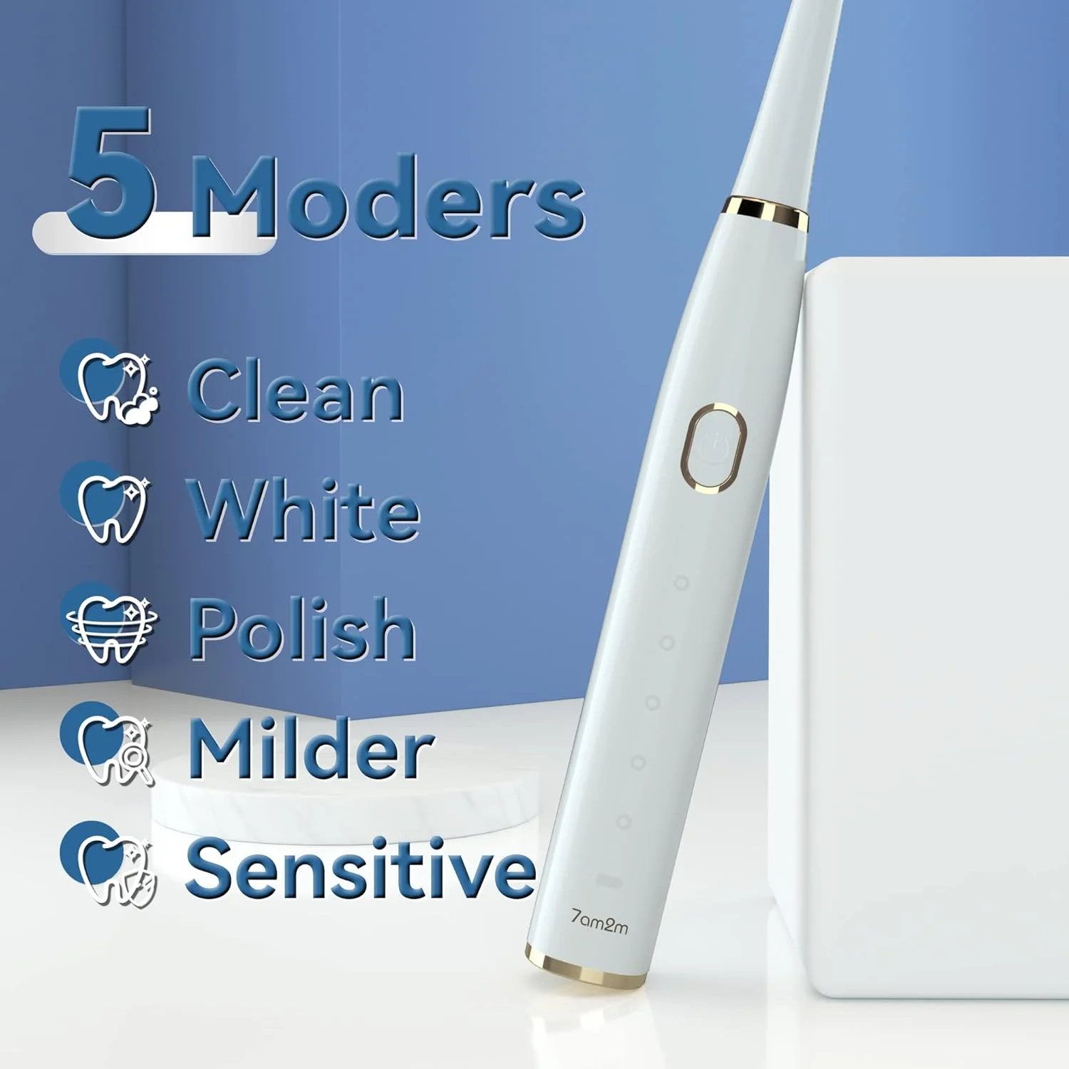مسواک برقی سونیک 7AM2M برای بزرگسالان و کودکان - مسواک های قابل شارژ با قدرت بالا با 8 سری مسواک، 5 حالت قابل تنظیم، تایمر هوشمند 2 دقیقه ای داخلی، شارژ سریع 4 ساعته برای 30 روز (سفید) مسواک برقی سونیک 7AM2M برای بزرگسالان و کودکان - مسواک های قابل شارژ با قدرت بالا با 8 سری مسواک، 5 حالت قابل تنظیم، تایمر هوشمند 2 دقیقه ای داخلی، شارژ سریع 4 ساعته برای 30 روز (سفید)