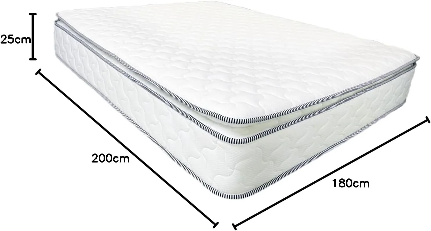 تشک فنری پددار R2R Furniture، ۱۸۰ × ۲۰۰ × ۲۵ سانتی متر، سفید تشک فنری پددار R2R Furniture، ۱۸۰ × ۲۰۰ × ۲۵ سانتی متر، سفید