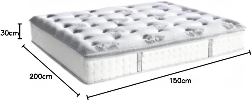 تشک هیبریدی فنری پاکتی سرتا پریمیر 30 سانتی متری سایز کوئین 150x200 با فوم حافظه دار میکرو ساپورت کول ژل، کاهش فشار، انتقال حرکت کم، تشک کوئین در جعبه