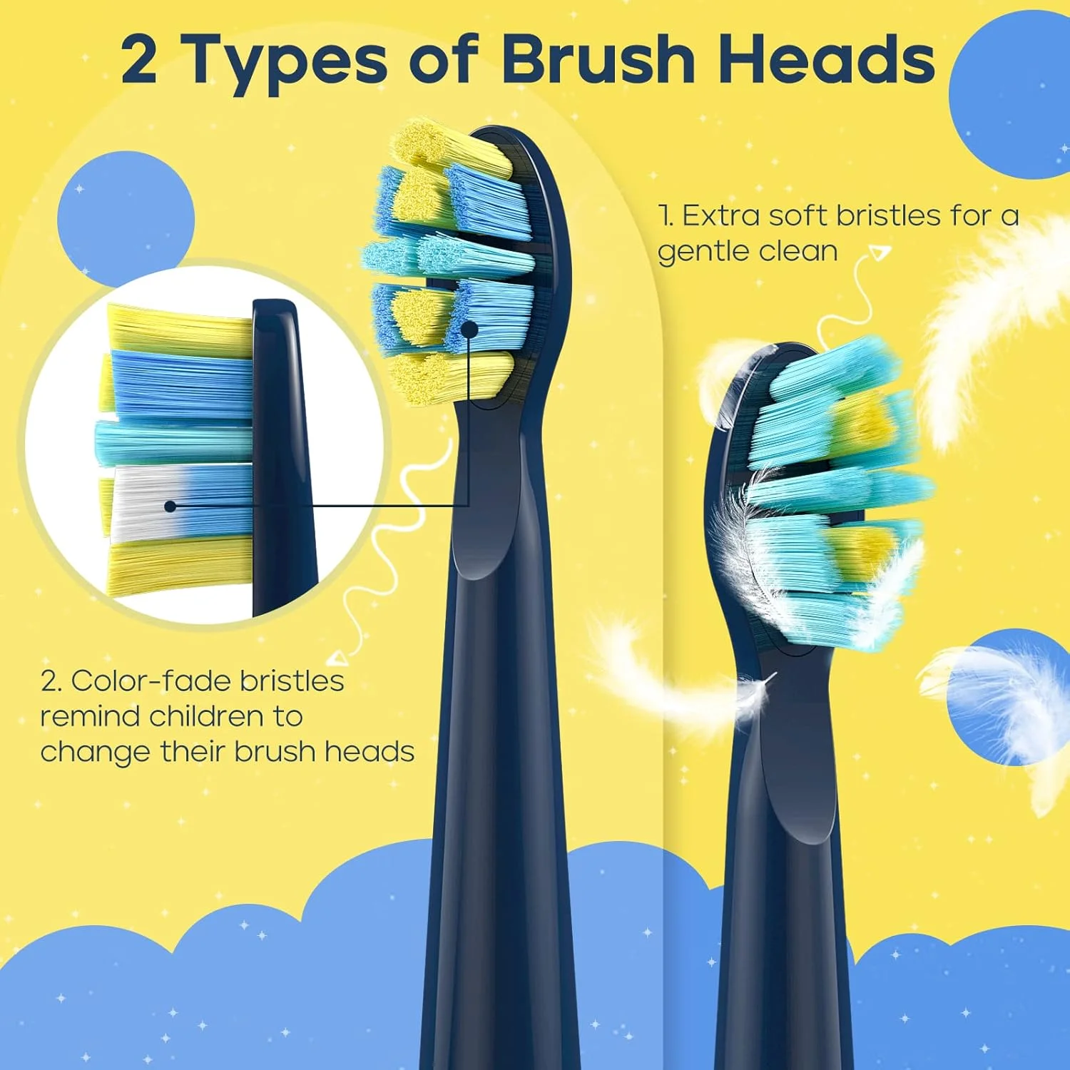 مسواک برقی کودکانه SEAGO، مسواک های قابل شارژ سونیک با برس نرم، دارای استیکرهای DIY، 5 حالت، شامل 4 سر برس جایگزین، مناسب برای سنین 3 تا 12 سال (آبی تیره) مسواک برقی کودکانه SEAGO، مسواک های قابل شارژ سونیک با برس نرم، دارای استیکرهای DIY، 5 حالت، شامل 4 سر برس جایگزین، مناسب برای سنین 3 تا 12 سال (آبی تیره)