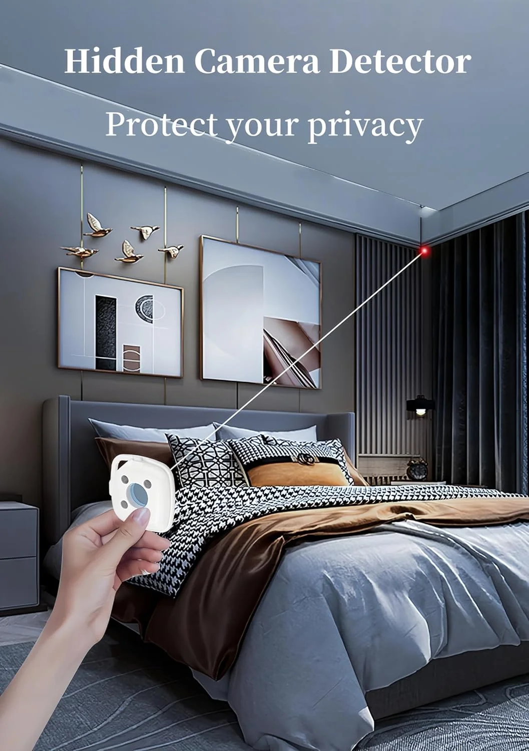 دستگاه تشخیص دوربین مخفی Lancoon بسته 8 عددی، قابل حمل، جمع و جور، ضد جاسوسی، ضد سرقت، شنود یاب RF برای هتل، مسافرت، خانه و دفتر دستگاه تشخیص دوربین مخفی Lancoon بسته 8 عددی، قابل حمل، جمع و جور، ضد جاسوسی، ضد سرقت، شنود یاب RF برای هتل، مسافرت، خانه و دفتر