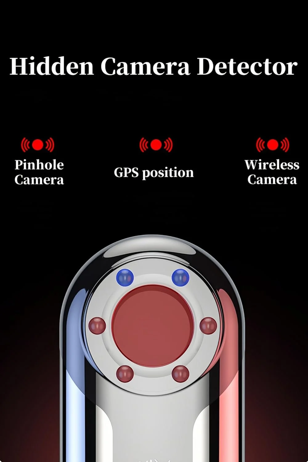 ردیاب دوربین مخفی Lancoon بسته 2 عددی، ضد دوربین، ضد نظارت، ضد ردیابی، حساسیت بالا، قابل حمل، مناسب برای هتل، اتاق کنفرانس، حمام، کمد