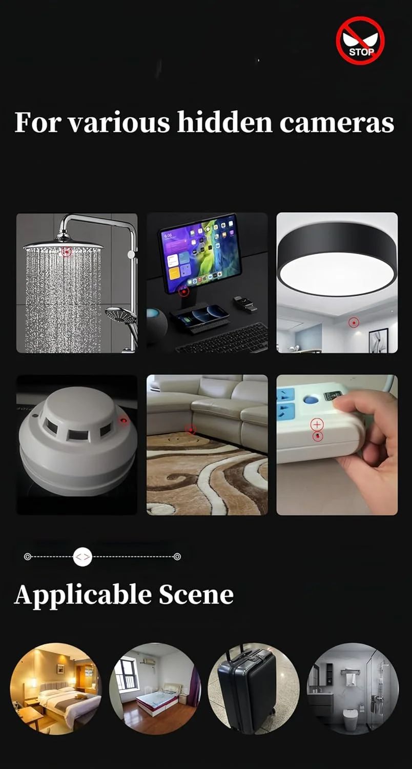 مجموعه 4 عددی ردیاب دوربین مخفی Lancoon، ردیاب GPS قابل حمل، ضد جاسوسی، ضد نظارت، سیگنال باند کامل ضد GPS برای هتل، مسافرت، خودرو، اتاق خواب، کنفرانس