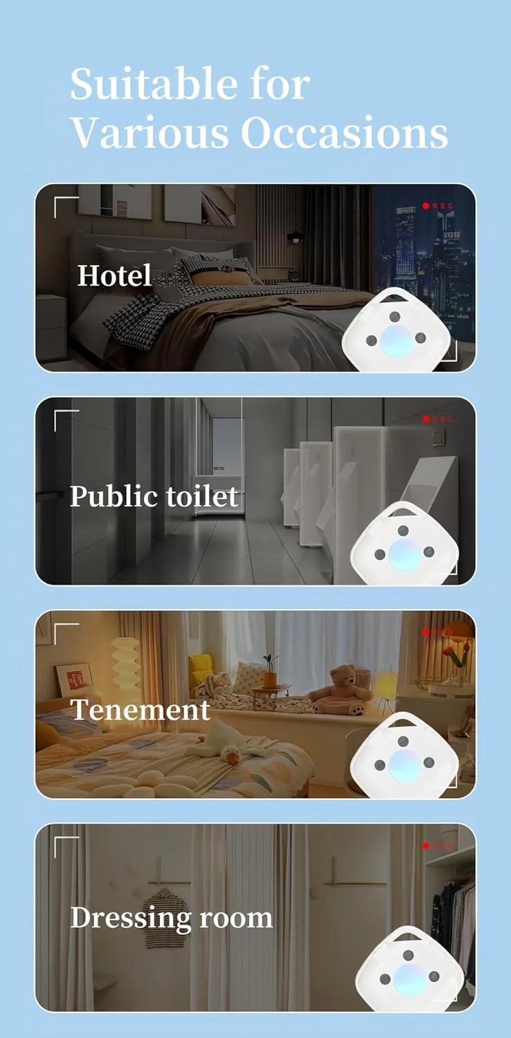دستگاه تشخیص دوربین مخفی Lancoon بسته 8 عددی، قابل حمل، جمع و جور، ضد جاسوسی، ضد سرقت، شنود یاب RF برای هتل، مسافرت، خانه و دفتر دستگاه تشخیص دوربین مخفی Lancoon بسته 8 عددی، قابل حمل، جمع و جور، ضد جاسوسی، ضد سرقت، شنود یاب RF برای هتل، مسافرت، خانه و دفتر