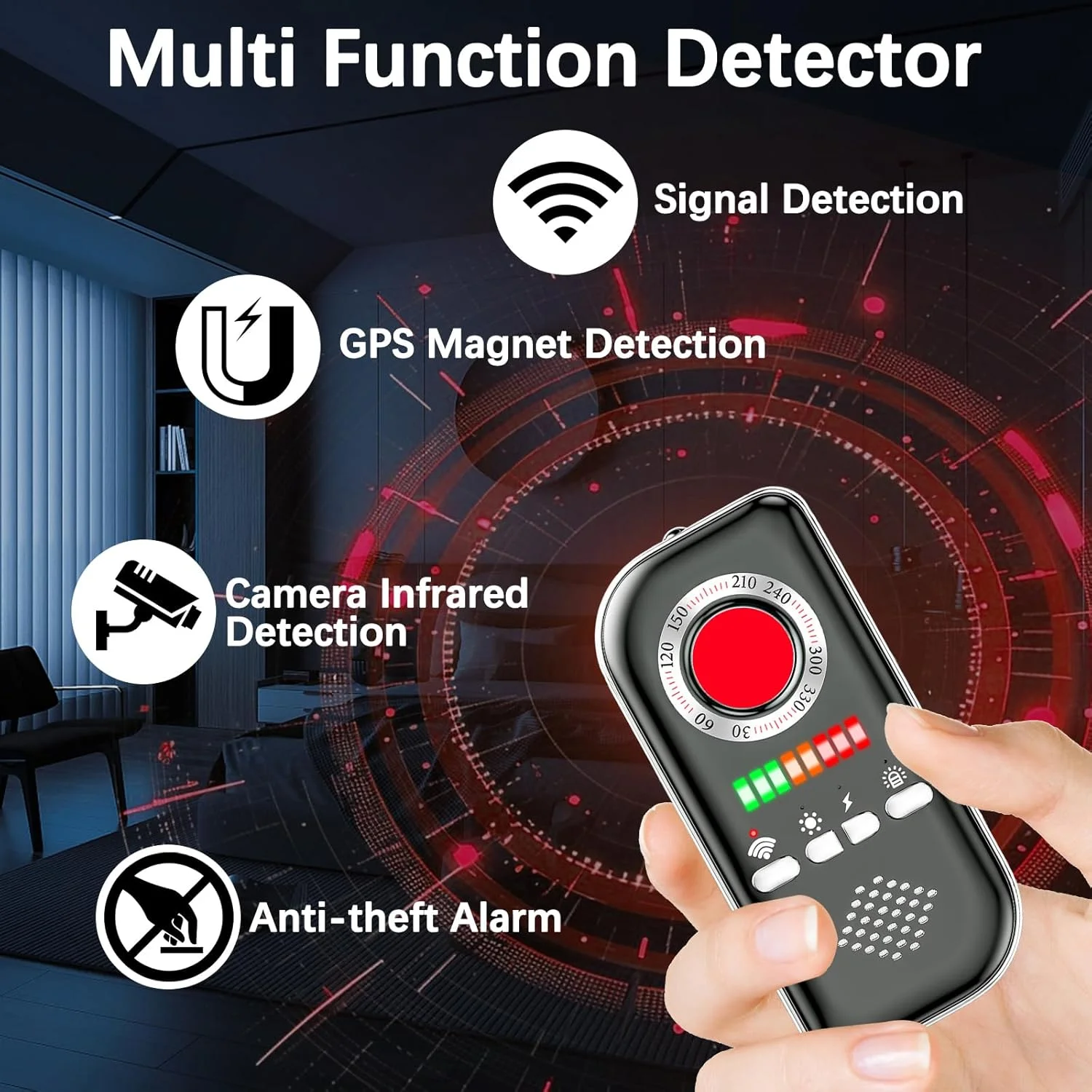 دستگاه ردیاب دوربین مخفی، ردیاب باگ و دوربین مخفی برای مسافرت، ردیاب RF، ردیاب GPS، ردیاب دوربین جاسوسی، ردیاب دستگاه مخفی، دزدگیر ضد سرقت برای خانه، هتل، منزل، اتاق خواب، حمام