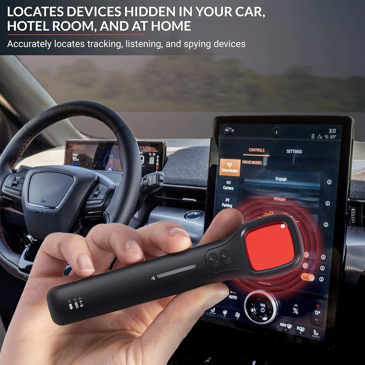 دستگاه ردیاب ضد جاسوسی Feather & Bone Hardware، ردیاب دوربین مخفی، اسکنر و محافظ ضد شنود، ردیاب سیگنال RF و GPS، ردیاب GPS و یابنده شنود برای هتل، دفتر، مسافرت و خانه، بی سیم