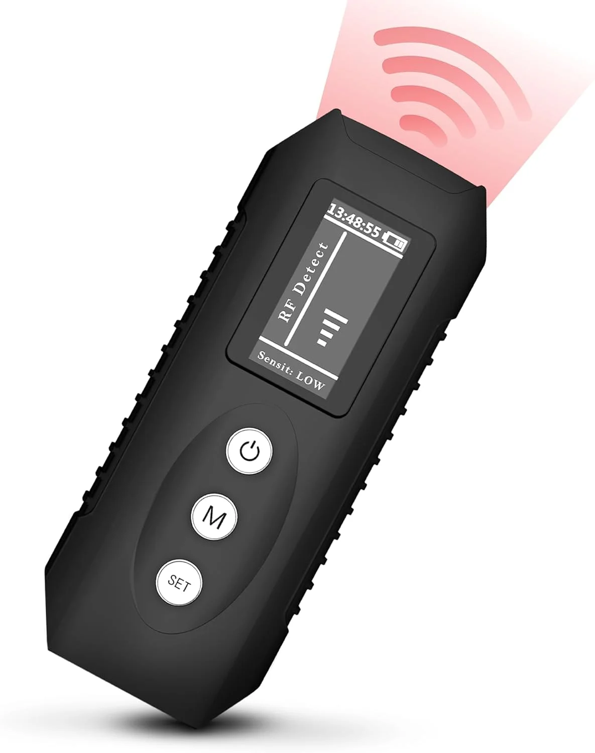 دستگاه ردیاب دوربین مخفی، ردیاب ضد جاسوسی دوربین، دستگاه شنود ردیاب GPS اسکنر تلفن همراه، صفحه نمایش OLED، و تجسم وضعیت عملکرد و تشخیص، برای هتل، دفتر، مسافرت، خودرو