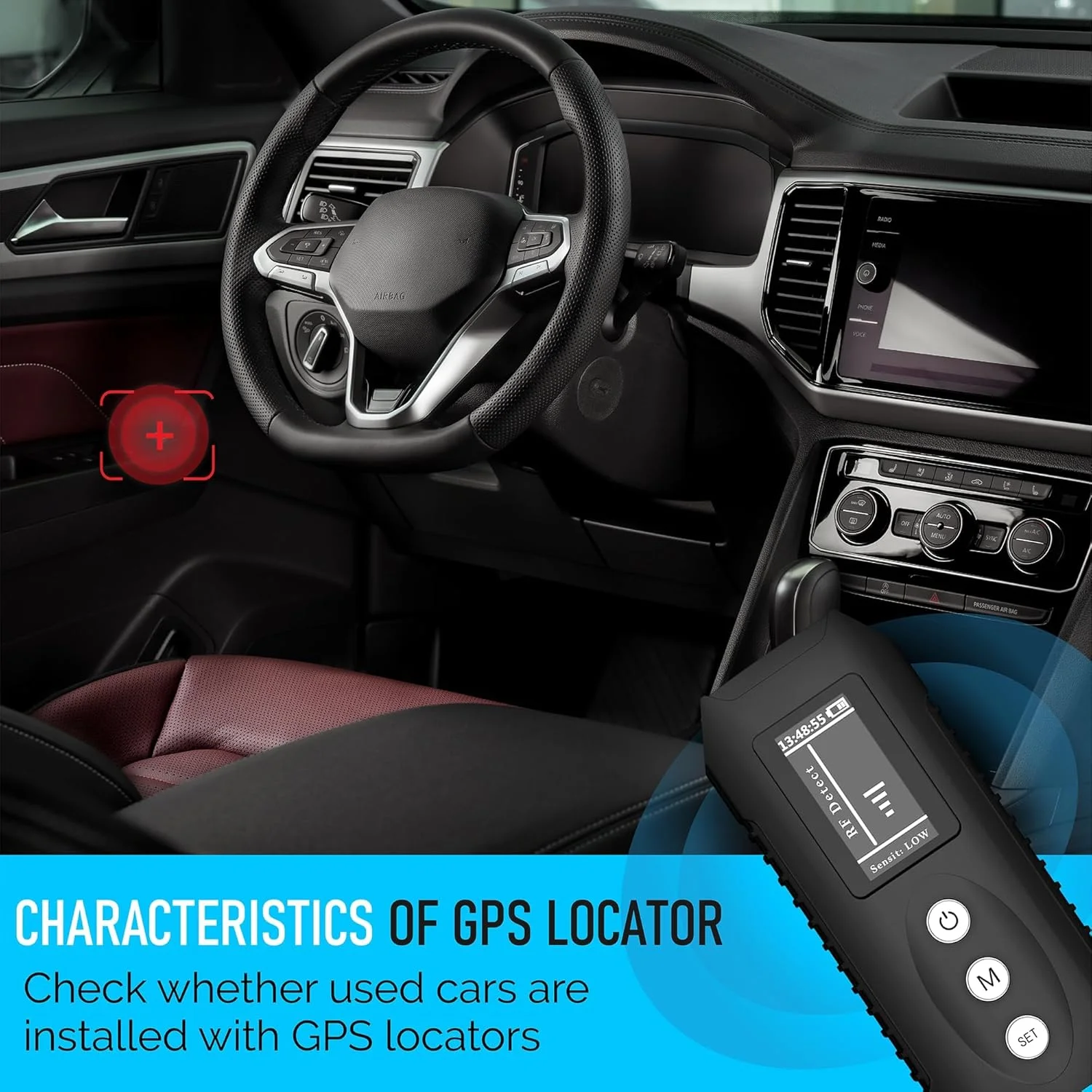 دستگاه ردیاب دوربین مخفی، ردیاب ضد جاسوسی دوربین، دستگاه شنود ردیاب GPS اسکنر تلفن همراه، صفحه نمایش OLED، و تجسم وضعیت عملکرد و تشخیص، برای هتل، دفتر، مسافرت، خودرو