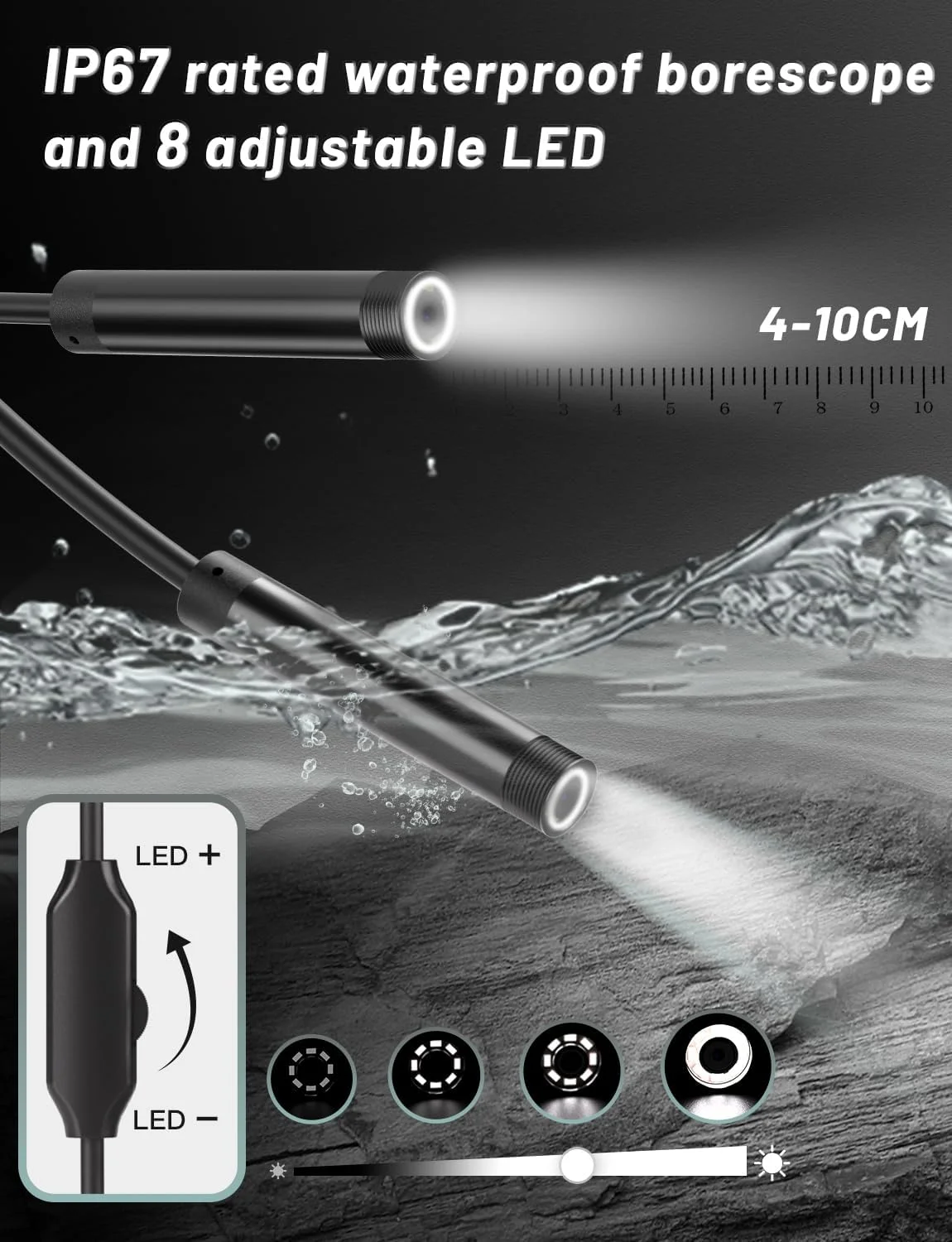 دوربین آندوسکوپی ZOIOT با نور، 1920P HD، دوربین بازرسی 5 متری، 8 چراغ LED، بدون نیاز به وای فای، ضد آب IP67، مشکی، USB Type-C، برای تلفن های هوشمند اندروید و iOS، آیفون، آیپد دوربین آندوسکوپی ZOIOT با نور، 1920P HD، دوربین بازرسی 5 متری، 8 چراغ LED، بدون نیاز به وای فای، ضد آب IP67، مشکی، USB Type-C، برای تلفن های هوشمند اندروید و iOS، آیفون، آیپد