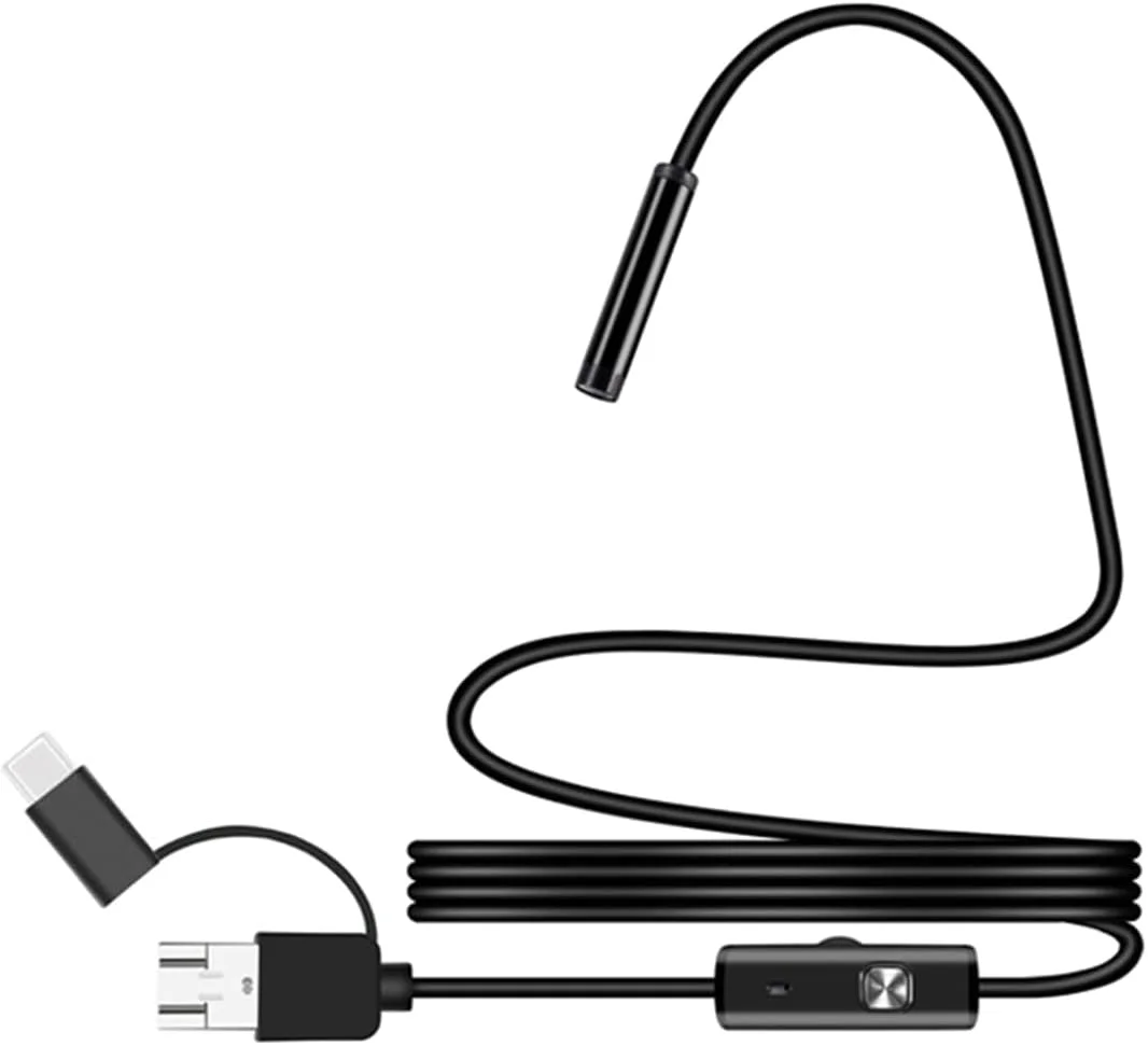 دوربین آندوسکوپی POFET، دوربین بازرسی 3 در 1 با نور، ضد آب، مشکی، 5 متر، USB، اندروید، Type-C، 480p، 640x480، 30FPS، IP67 دوربین آندوسکوپی POFET، دوربین بازرسی 3 در 1 با نور، ضد آب، مشکی، 5 متر، USB، اندروید، Type-C، 480p، 640x480، 30FPS، IP67