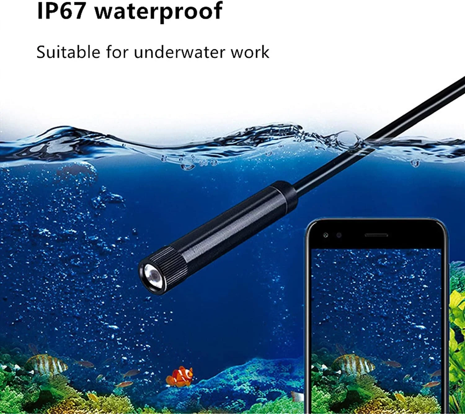 دوربین آندوسکوپی موبایل ضد آب TECHNOVIEW، مینی HD، لوله ماری، لنز 7 میلی متری، بازرسی USB، 6 LED، دوربین بروسکوپ، دوربین بازرسی برای Type-C و Android و PC USB آندوسکوپ