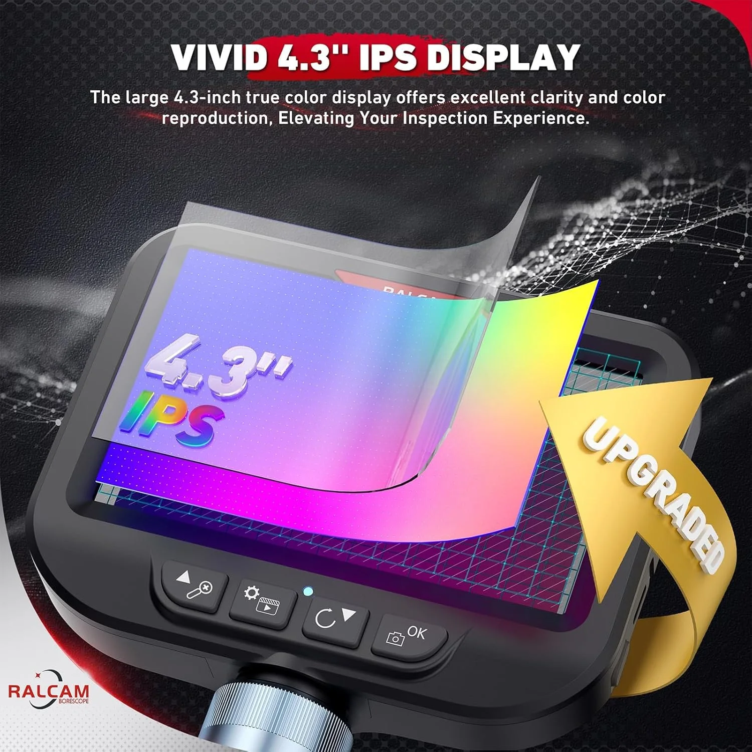 آندوسکوپ دو طرفه Ralcam با قابلیت چرخش، دوربین آندوسکوپی صنعتی IPS 4.3 اینچی با نور، دوربین بازرسی مفصلی 8.5 میلی متری، کابل مار انعطاف پذیر برای خودرو و هواپیما (8.5MM) آندوسکوپ دو طرفه Ralcam با قابلیت چرخش، دوربین آندوسکوپی صنعتی IPS 4.3 اینچی با نور، دوربین بازرسی مفصلی 8.5 میلی متری، کابل مار انعطاف پذیر برای خودرو و هواپیما (8.5MM)