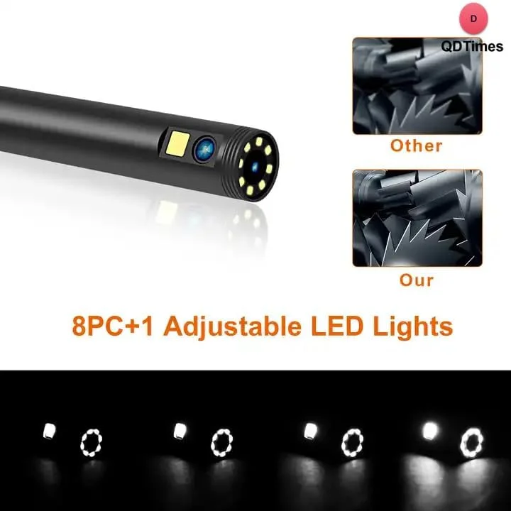 دوربین دوگانه آندوسکوپ بی سیم QiudanTimes HD، دوربین بازرسی وای فای، دوربین مارپیچی بورسکوپ بی سیم 1080P با دوربین دوگانه سازگار با iOS، اندروید و ویندوز (کابل نیمه سخت Ø8mm-10m) دوربین دوگانه آندوسکوپ بی سیم QiudanTimes HD، دوربین بازرسی وای فای، دوربین مارپیچی بورسکوپ بی سیم 1080P با دوربین دوگانه سازگار با iOS، اندروید و ویندوز (کابل نیمه سخت Ø8mm-10m)