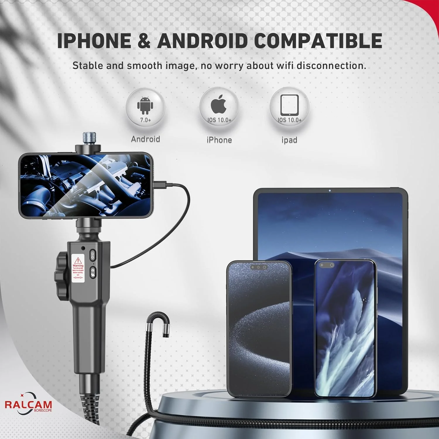 دوربین آندوسکوپی رالکم با نور - دوربین بازرسی 8.5 میلی متری HD1080P آندوسکوپ صنعتی با 8 LED قابل تنظیم، آندوسکوپ دیجیتال با کابل انعطاف پذیر 2 متری برای گوشی های هوشمند اندروید و iOS (کابل 2 متری) دوربین آندوسکوپی رالکم با نور - دوربین بازرسی 8.5 میلی متری HD1080P آندوسکوپ صنعتی با 8 LED قابل تنظیم، آندوسکوپ دیجیتال با کابل انعطاف پذیر 2 متری برای گوشی های هوشمند اندروید و iOS (کابل 2 متری)