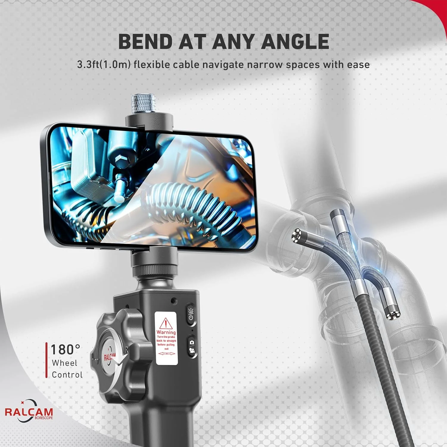 دوربین آندوسکوپی رالکم با نور - دوربین بازرسی 8.5 میلی متری HD1080P آندوسکوپ صنعتی با 8 LED قابل تنظیم، آندوسکوپ دیجیتال با کابل انعطاف پذیر 2 متری برای گوشی های هوشمند اندروید و iOS (کابل 2 متری) دوربین آندوسکوپی رالکم با نور - دوربین بازرسی 8.5 میلی متری HD1080P آندوسکوپ صنعتی با 8 LED قابل تنظیم، آندوسکوپ دیجیتال با کابل انعطاف پذیر 2 متری برای گوشی های هوشمند اندروید و iOS (کابل 2 متری)