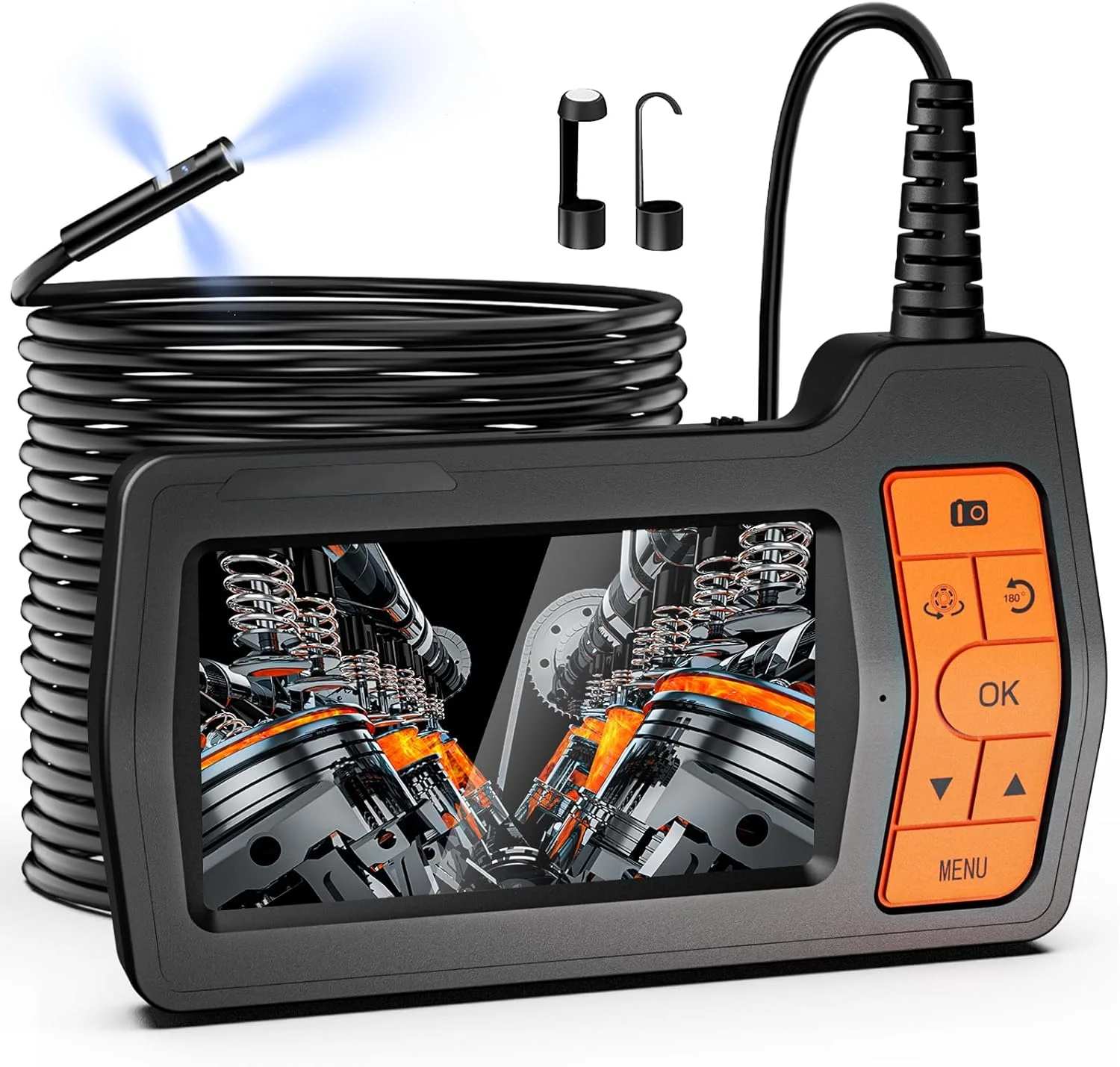 دوربین بازرسی سه لنز Kriogor با کابل 15 متری، صفحه نمایش 5 اینچی IPS با کیفیت 1080P HD، دوربین آندوسکوپی بازرسی با چراغ، دوربین ضد آب لوله کشی فاضلاب، کابل نیمه سخت دوربین بازرسی سه لنز Kriogor با کابل 15 متری، صفحه نمایش 5 اینچی IPS با کیفیت 1080P HD، دوربین آندوسکوپی بازرسی با چراغ، دوربین ضد آب لوله کشی فاضلاب، کابل نیمه سخت