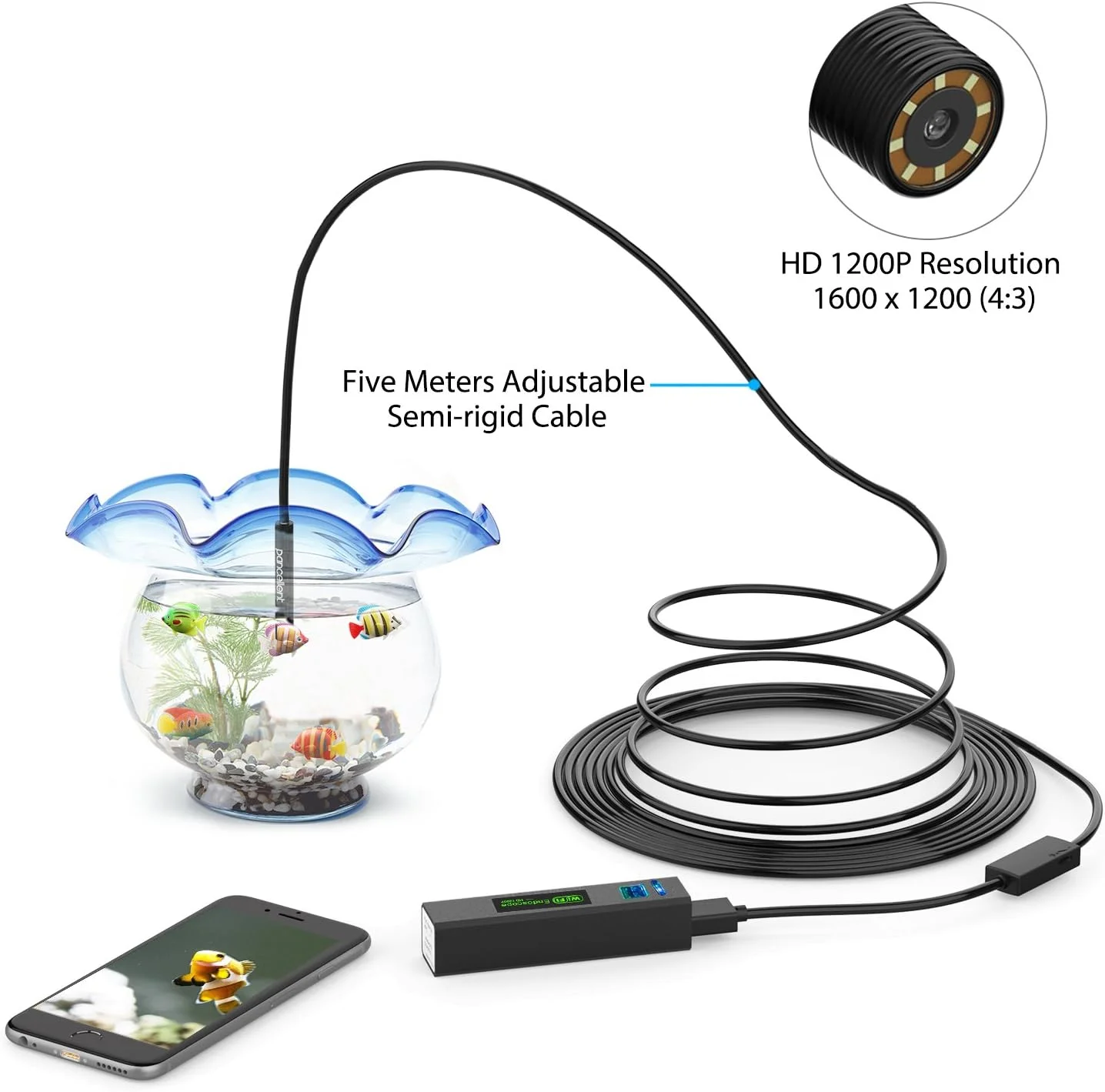 دوربین مار بی سیم Pancellent با میله کاربردی، دوربین بازرسی وای فای 1200P HD اندوسکوپ با 8 چراغ LED، کابل سخت، دوربین لوله ای برای آیفون، تلفن هوشمند اندروید، تبلت، آیپد، کامپیوتر (5 متر، 16.5 فوت) دوربین مار بی سیم Pancellent با میله کاربردی، دوربین بازرسی وای فای 1200P HD اندوسکوپ با 8 چراغ LED، کابل سخت، دوربین لوله ای برای آیفون، تلفن هوشمند اندروید، تبلت، آیپد، کامپیوتر (5 متر، 16.5 فوت)