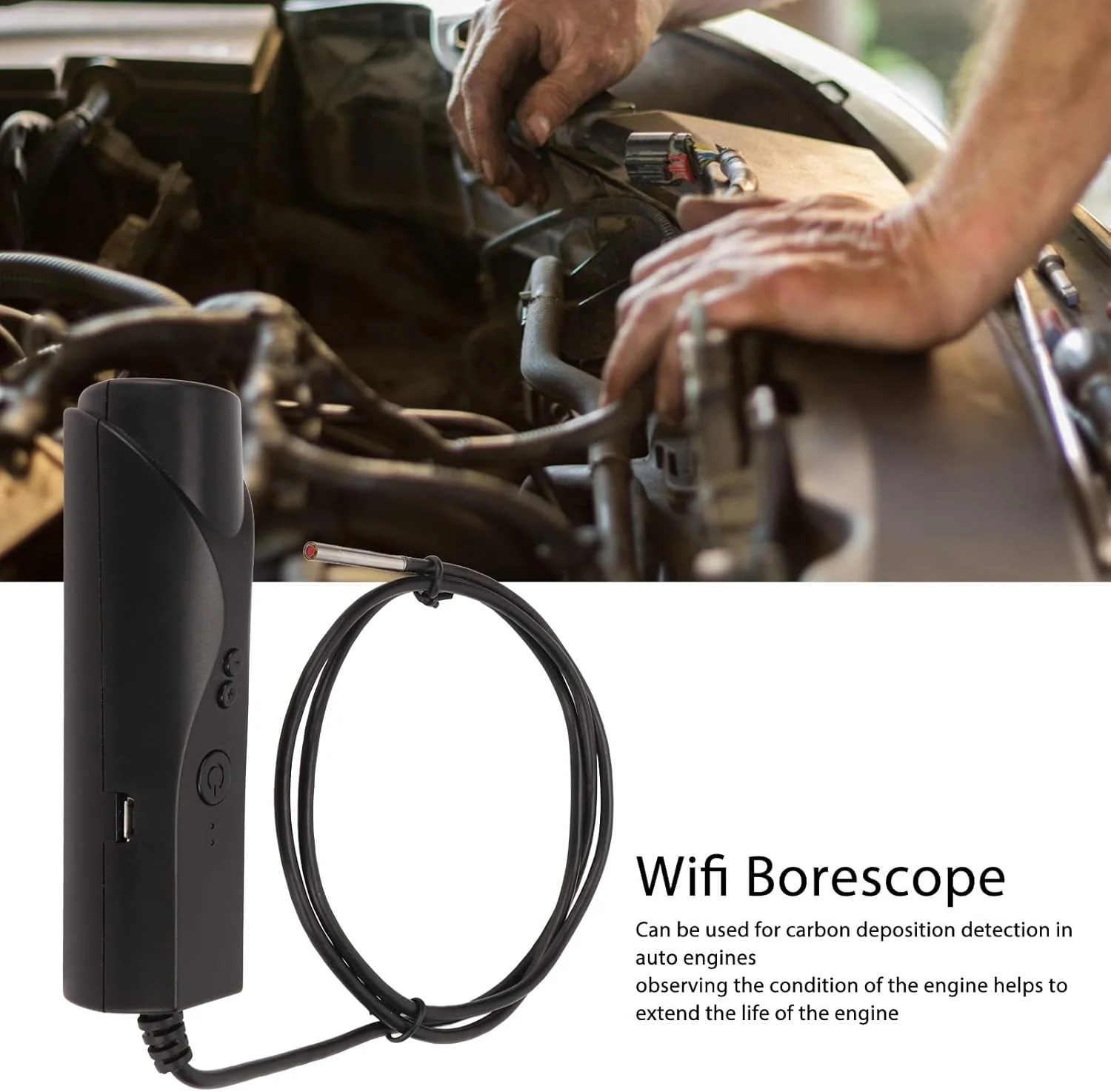 دوربین آندوسکوپی بی سیم 3.9 میلی متری Lazmin112، دوربین بازرسی بوراسکوپ 1920x1080PHD، بوراسکوپ ضد آب با اتصال WiFi و موتور اتوماتیک برای اندروید و IOS (1 متر) دوربین آندوسکوپی بی سیم 3.9 میلی متری Lazmin112، دوربین بازرسی بوراسکوپ 1920x1080PHD، بوراسکوپ ضد آب با اتصال WiFi و موتور اتوماتیک برای اندروید و IOS (1 متر)