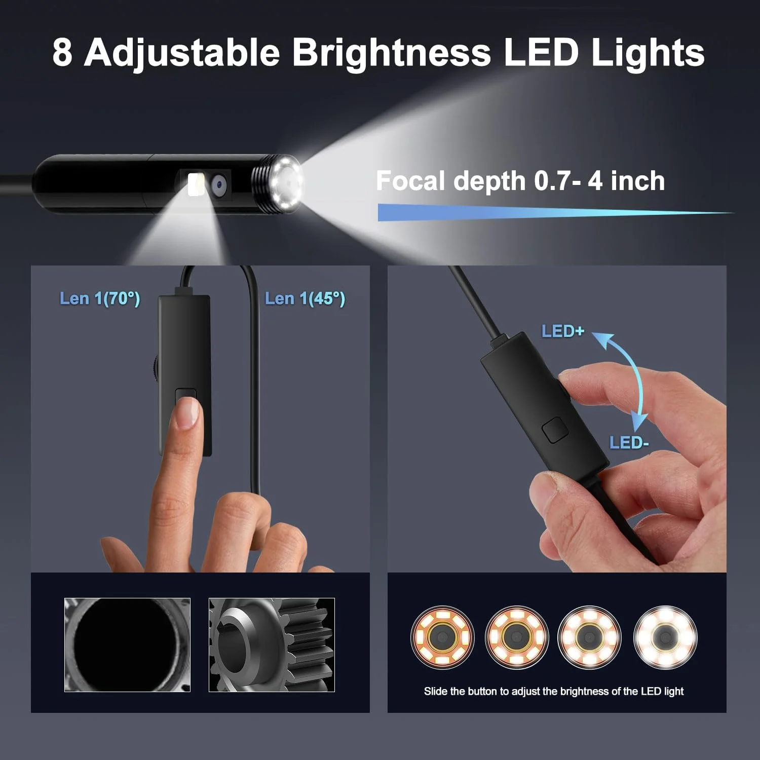 دوربین آندوسکوپی Pipirich با نور، بورسکوپ 1920P HD با 8+1 چراغ LED قابل تنظیم، دوربین بازرسی ضد آب IP67 با کابل ماری نیمه سخت 16.5FT برای آیفون، آیپد و تلفن اندروید (دو لنز) دوربین آندوسکوپی Pipirich با نور، بورسکوپ 1920P HD با 8+1 چراغ LED قابل تنظیم، دوربین بازرسی ضد آب IP67 با کابل ماری نیمه سخت 16.5FT برای آیفون، آیپد و تلفن اندروید (دو لنز)