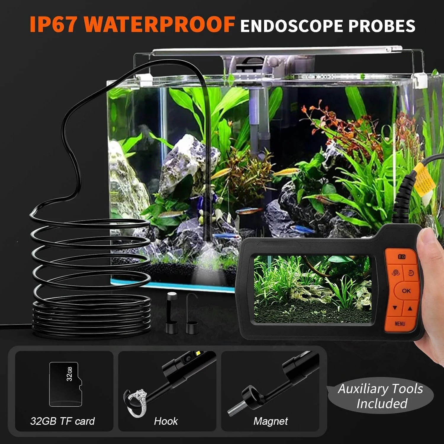 دوربین بازرسی سه لنز Kriogor با کابل 15 متری، صفحه نمایش 5 اینچی IPS با کیفیت 1080P HD، دوربین آندوسکوپی بازرسی با چراغ، دوربین ضد آب لوله کشی فاضلاب، کابل نیمه سخت دوربین بازرسی سه لنز Kriogor با کابل 15 متری، صفحه نمایش 5 اینچی IPS با کیفیت 1080P HD، دوربین آندوسکوپی بازرسی با چراغ، دوربین ضد آب لوله کشی فاضلاب، کابل نیمه سخت