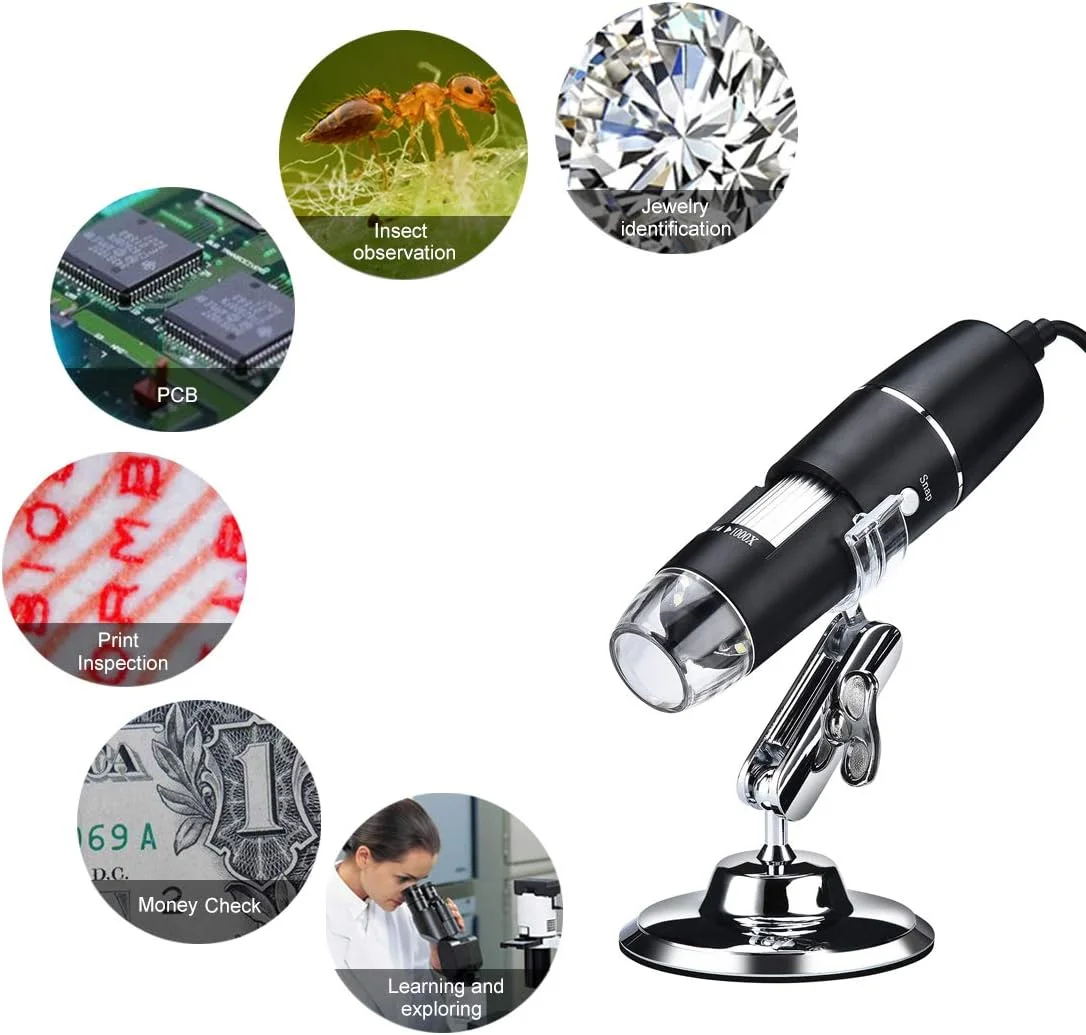 میکروسکوپ دیجیتال دستی USB وای فای Microware، دوربین آندوسکوپی بی سیم با بزرگنمایی 40 تا 1000 برابر، دارای مکنده تلفن، پایه فلزی، مجموعه 8 LED و سازگار با WiFi با آیفون، آیپد، مک، ویندوز و اندروید میکروسکوپ دیجیتال دستی USB وای فای Microware، دوربین آندوسکوپی بی سیم با بزرگنمایی 40 تا 1000 برابر، دارای مکنده تلفن، پایه فلزی، مجموعه 8 LED و سازگار با WiFi با آیفون، آیپد، مک، ویندوز و اندروید