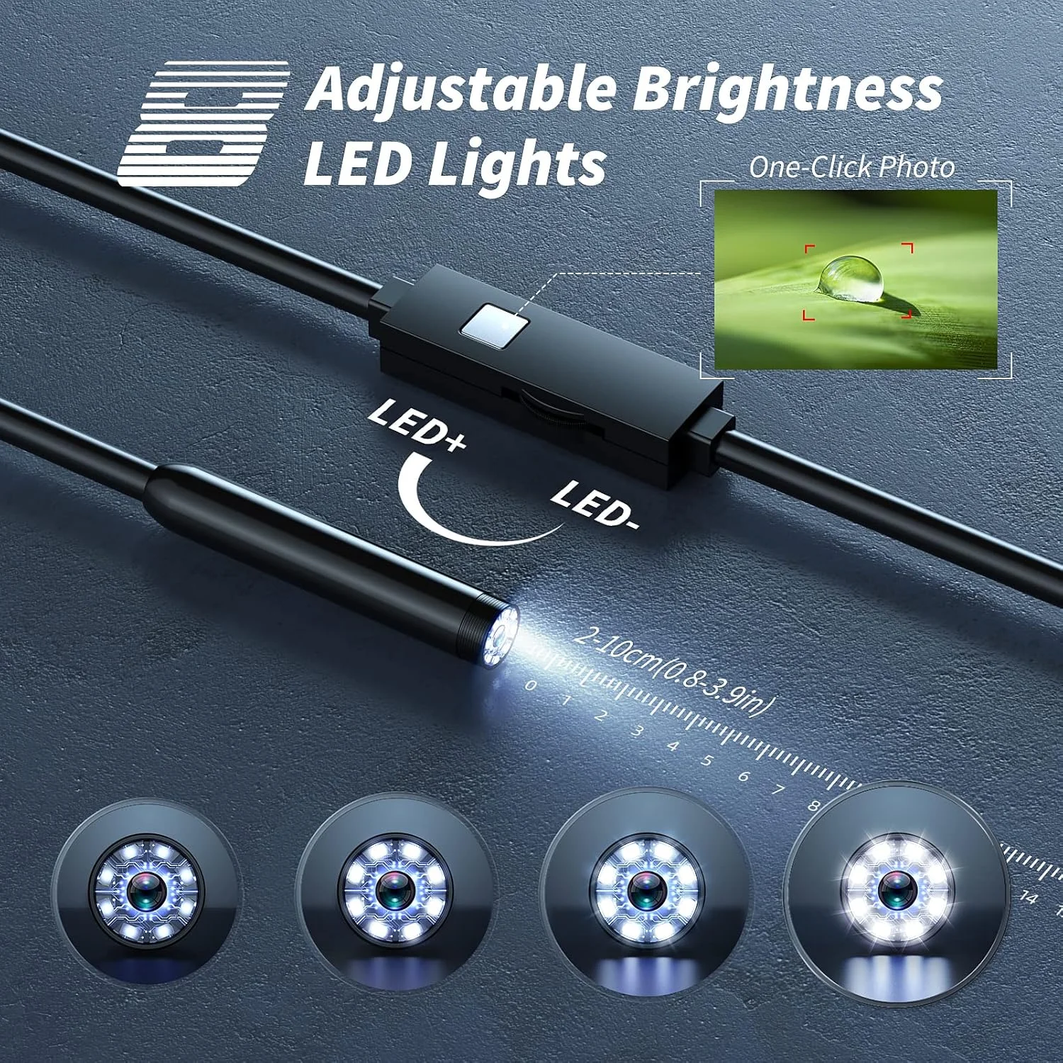 دوربین آندوسکوپی Kinpthy با نور، بورسکوپ 1920P HD با 8 چراغ LED قابل تنظیم، آندوسکوپ با دوربین ماری نیمه سخت 16.4 فوتی، دوربین بازرسی ضد آب 7.9 میلی متری IP67 برای IOS و Android دوربین آندوسکوپی Kinpthy با نور، بورسکوپ 1920P HD با 8 چراغ LED قابل تنظیم، آندوسکوپ با دوربین ماری نیمه سخت 16.4 فوتی، دوربین بازرسی ضد آب 7.9 میلی متری IP67 برای IOS و Android