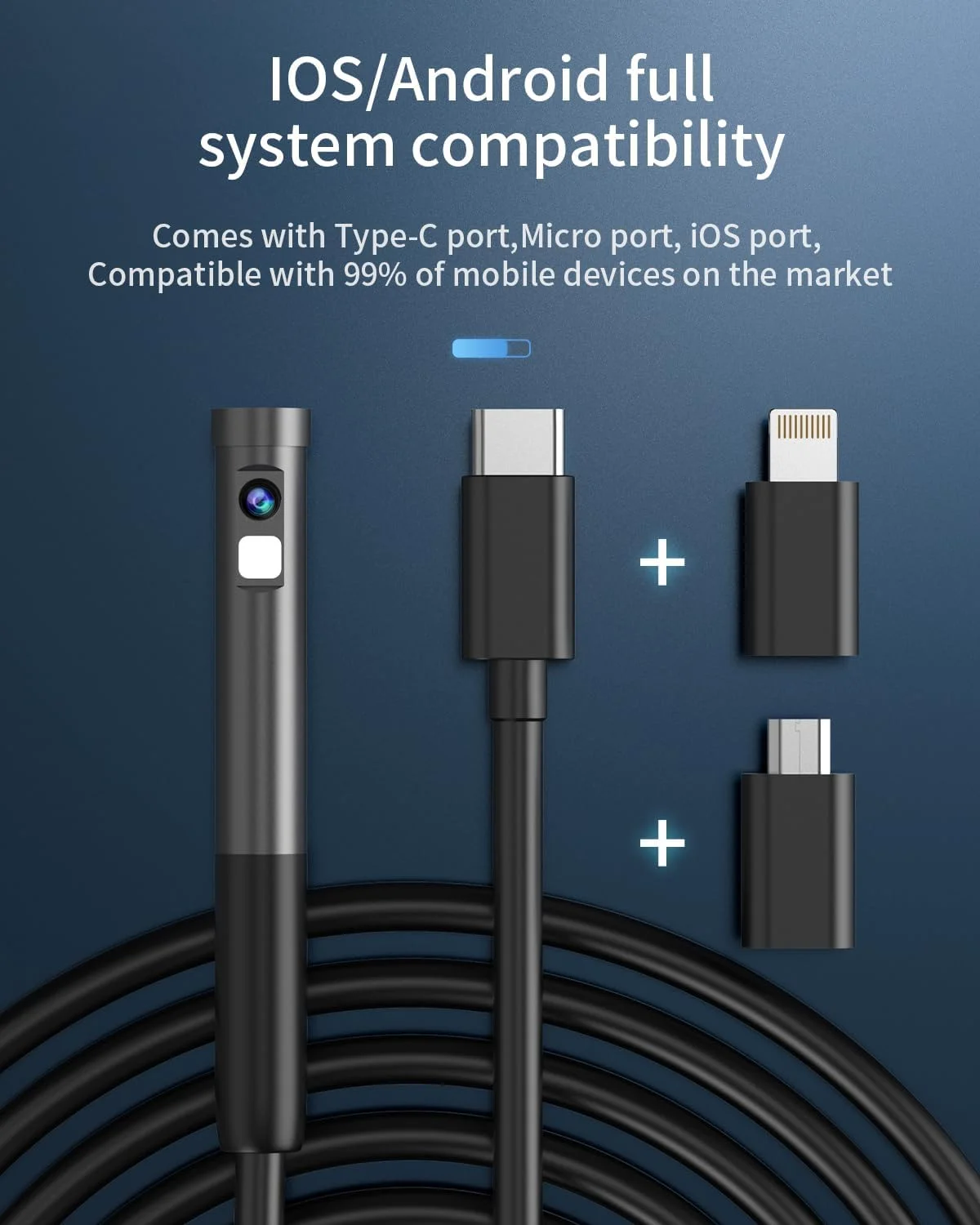 دوربین بازرسی آندوسکوپی Hopefox با نور، دوربین مارپیچی بورسکوپ بی سیم USB با لنز دوگانه با 7 چراغ LED، کابل نیمه سخت ضد آب 7.9 میلی متری IP67 برای اندروید، آیفون، آیپد (3 متر) دوربین بازرسی آندوسکوپی Hopefox با نور، دوربین مارپیچی بورسکوپ بی سیم USB با لنز دوگانه با 7 چراغ LED، کابل نیمه سخت ضد آب 7.9 میلی متری IP67 برای اندروید، آیفون، آیپد (3 متر)