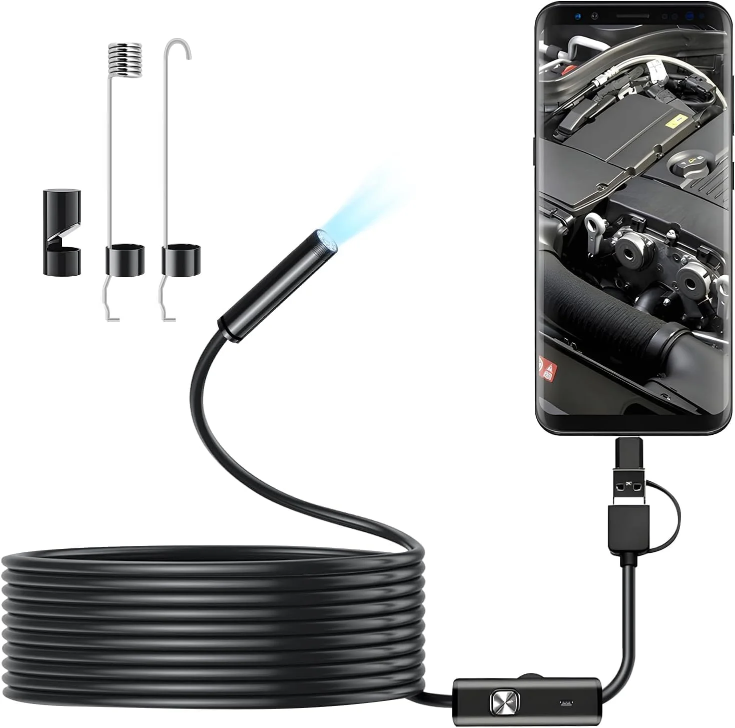 دوربین آندوسکوپی صنعتی 3 در 1 با 6 LED داخلی و استاندارد IP67 ضد آب، جایگزین آندوسکوپ USB Type-C برای تلفن های هوشمند اندرویدی و کامپیوتر دوربین آندوسکوپی صنعتی 3 در 1 با 6 LED داخلی و استاندارد IP67 ضد آب، جایگزین آندوسکوپ USB Type-C برای تلفن های هوشمند اندرویدی و کامپیوتر