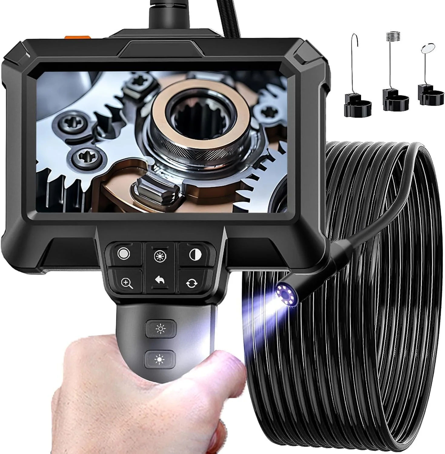 اندوسکوپ Exrp با نور - بورسکوپ ضد آب IP67 با 8 چراغ LED قابل تنظیم | صفحه نمایش LCD 4.3 اینچی | دوربین بازرسی HD 1080P با سیم نیمه سخت 16.5 فوتی | ابزار برای مردان اندوسکوپ Exrp با نور - بورسکوپ ضد آب IP67 با 8 چراغ LED قابل تنظیم | صفحه نمایش LCD 4.3 اینچی | دوربین بازرسی HD 1080P با سیم نیمه سخت 16.5 فوتی | ابزار برای مردان