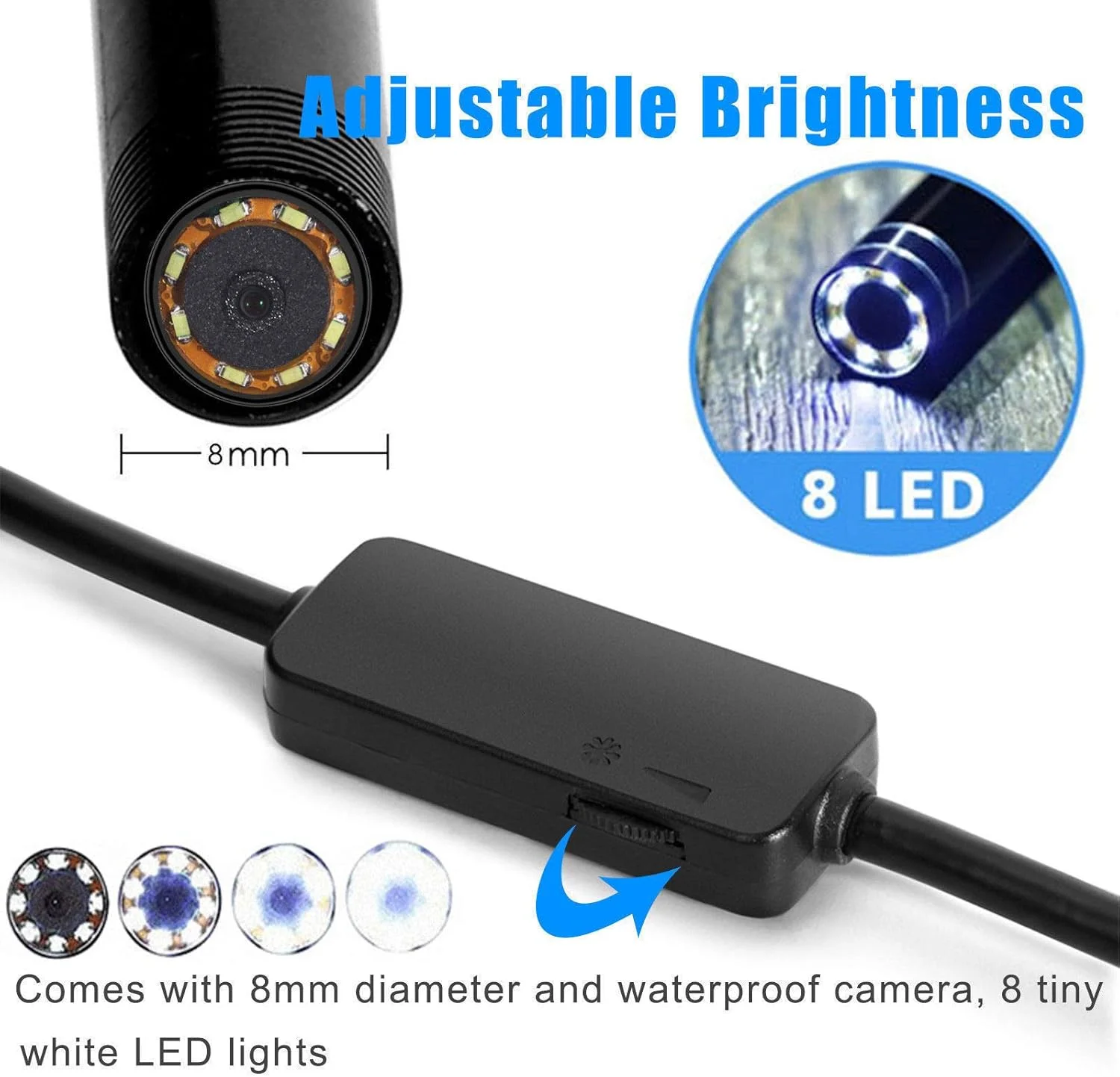 دوربین بازرسی بی سیم HD 1200P ضد آب IP67، دوربین آندوسکوپی با یک قلاب کوچک، مکنده جعبه WiFi، 8 چراغ LED، طول کابل 2 متر، سازگار با سیستم عامل iOS/Android/Windows/Mac دوربین بازرسی بی سیم HD 1200P ضد آب IP67، دوربین آندوسکوپی با یک قلاب کوچک، مکنده جعبه WiFi، 8 چراغ LED، طول کابل 2 متر، سازگار با سیستم عامل iOS/Android/Windows/Mac