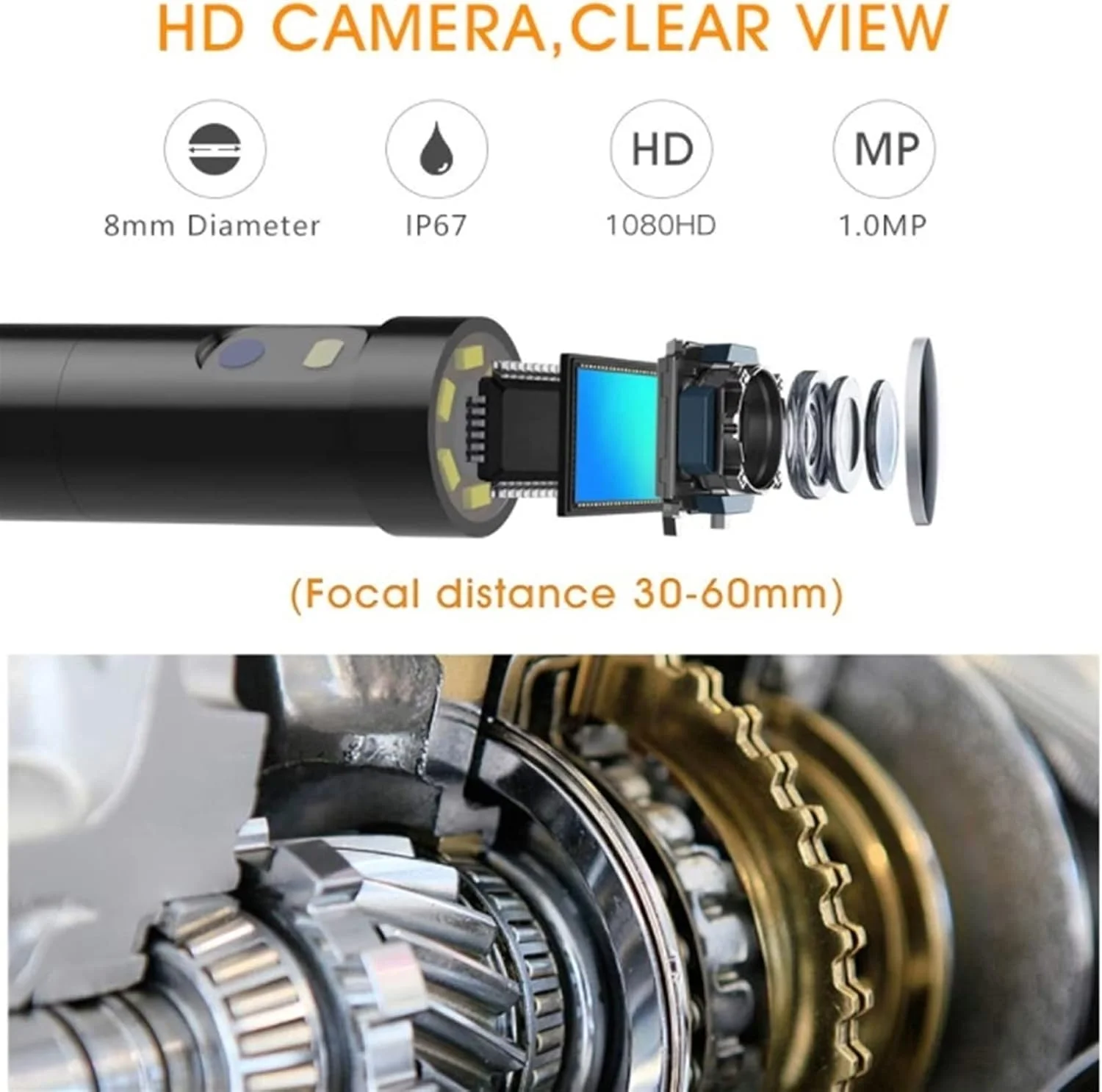 دوربین بازرسی با لنز دوگانه، آندوسکوپ صنعتی با 6 چراغ LED، صفحه نمایش 4.5 اینچی HD، صفحه IPS 1080P، کارت 32 گیگابایتی، ضد آب IP67 دوربین بازرسی با لنز دوگانه، آندوسکوپ صنعتی با 6 چراغ LED، صفحه نمایش 4.5 اینچی HD، صفحه IPS 1080P، کارت 32 گیگابایتی، ضد آب IP67