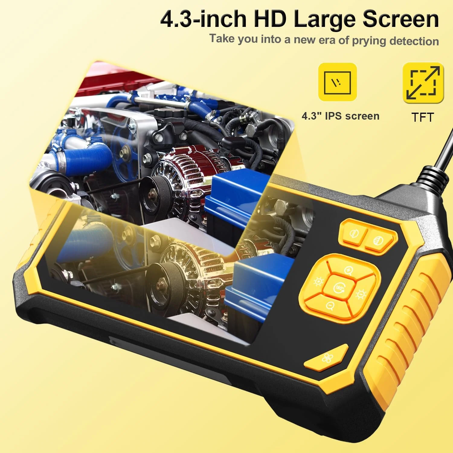 دوربین بازرسی COFANKIA HOvicative، صفحه نمایش 4.3 اینچی 1920P HD دیجیتال، آندوسکوپ صنعتی IP67 ضد آب با قطر 7.9 میلی متر، دوربین فاضلاب با 6 چراغ LED، کابل نیمه سخت 16.5 فوت دوربین بازرسی COFANKIA HOvicative، صفحه نمایش 4.3 اینچی 1920P HD دیجیتال، آندوسکوپ صنعتی IP67 ضد آب با قطر 7.9 میلی متر، دوربین فاضلاب با 6 چراغ LED، کابل نیمه سخت 16.5 فوت