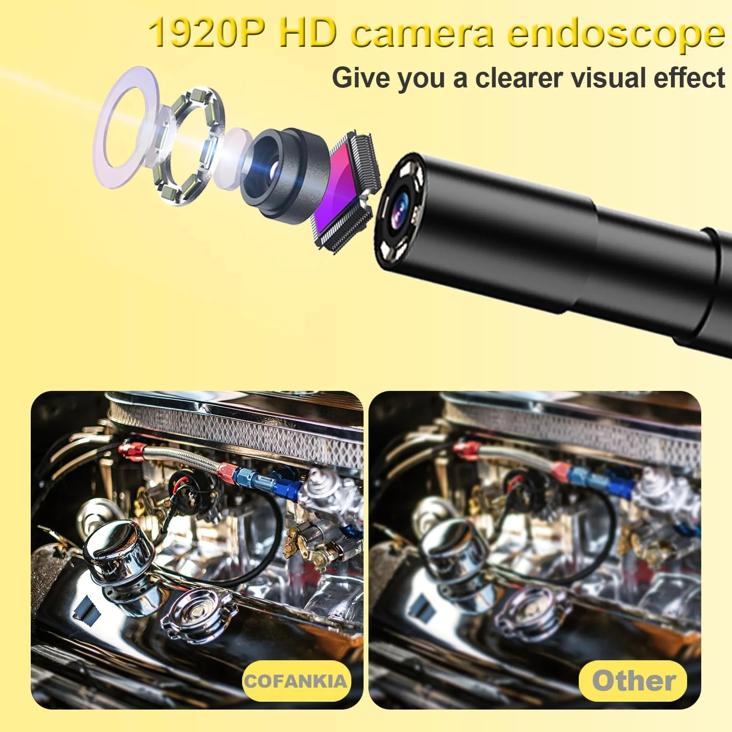 دوربین بازرسی COFANKIA HOvicative، صفحه نمایش 4.3 اینچی 1920P HD دیجیتال، آندوسکوپ صنعتی IP67 ضد آب با قطر 7.9 میلی متر، دوربین فاضلاب با 6 چراغ LED، کابل نیمه سخت 16.5 فوت دوربین بازرسی COFANKIA HOvicative، صفحه نمایش 4.3 اینچی 1920P HD دیجیتال، آندوسکوپ صنعتی IP67 ضد آب با قطر 7.9 میلی متر، دوربین فاضلاب با 6 چراغ LED، کابل نیمه سخت 16.5 فوت