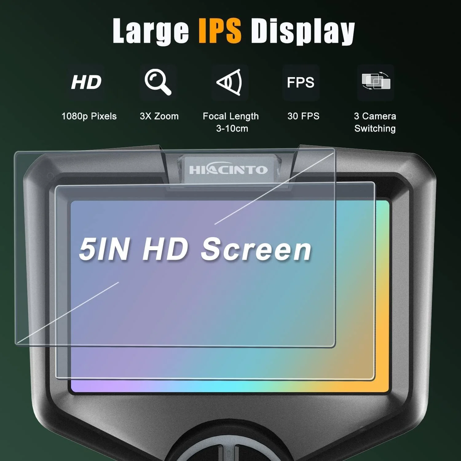 دوربین آندوسکوپی هیاسینتو با نور 15 متری، صفحه نمایش 5 اینچی IPS، آندوسکوپ سه لنز، دوربین لوله ضد آب IP68، دوربین مار 8 میلی متری، دوربین بازرسی دیجیتال 1080P HD، 32 گیگابایت (کابل جداشدنی) دوربین آندوسکوپی هیاسینتو با نور 15 متری، صفحه نمایش 5 اینچی IPS، آندوسکوپ سه لنز، دوربین لوله ضد آب IP68، دوربین مار 8 میلی متری، دوربین بازرسی دیجیتال 1080P HD، 32 گیگابایت (کابل جداشدنی)