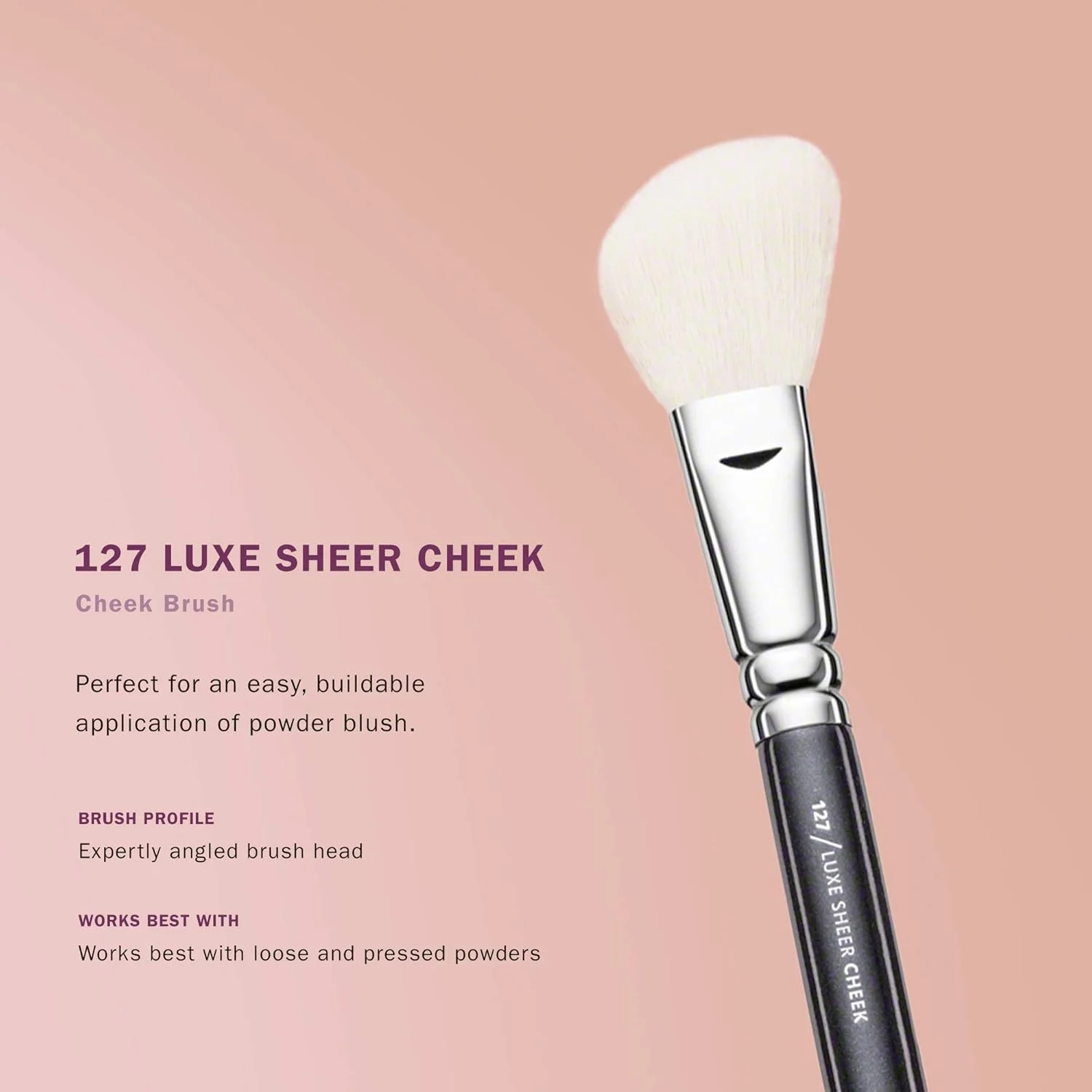 براش آرایشی رژگونه لوکس ZOEVA 127 Natural Synthetic - براش کانتور، طبیعی، براش پودر