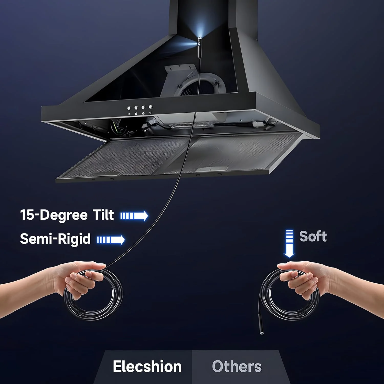 دوربین آندوسکوپی دو لنز Elecshion با نور، بورسکوپ HD 1920P با 8+1 چراغ LED قابل تنظیم، دوربین بازرسی ضد آب IP67 با سیم مارپیچ نیمه سخت 16.5 فوت برای آیفون، آیپد و اندروید دوربین آندوسکوپی دو لنز Elecshion با نور، بورسکوپ HD 1920P با 8+1 چراغ LED قابل تنظیم، دوربین بازرسی ضد آب IP67 با سیم مارپیچ نیمه سخت 16.5 فوت برای آیفون، آیپد و اندروید