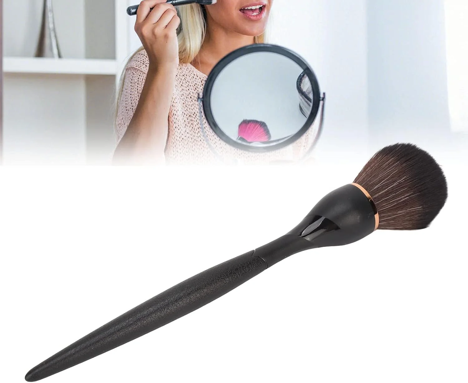 برس رژگونه Vokers، ابزار آرایشی حرفه ای با موهای نرم و الیاف مصنوعی، مناسب برای پودر شل، مناسب برای اتاق گریم و آرایشگران، مشکی برس رژگونه Vokers، ابزار آرایشی حرفه ای با موهای نرم و الیاف مصنوعی، مناسب برای پودر شل، مناسب برای اتاق گریم و آرایشگران، مشکی