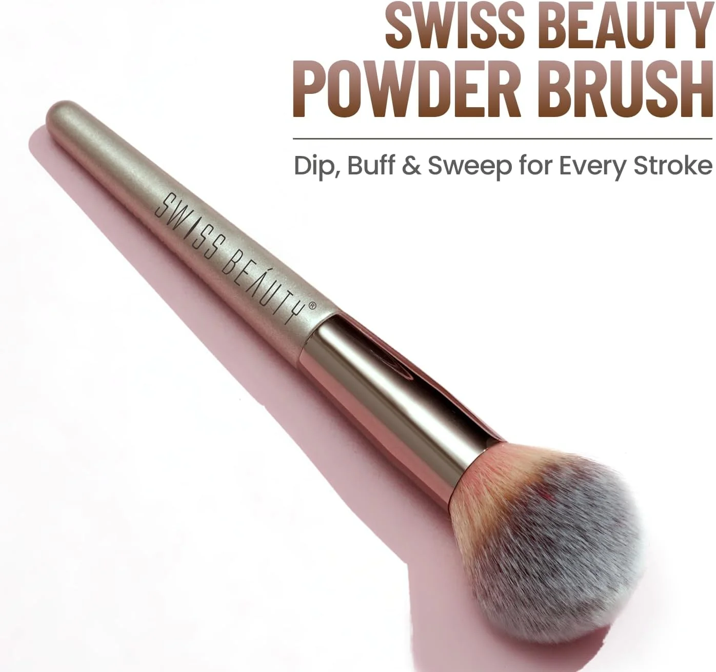 براش پودر فشرده Swiss Beauty، نقره ای