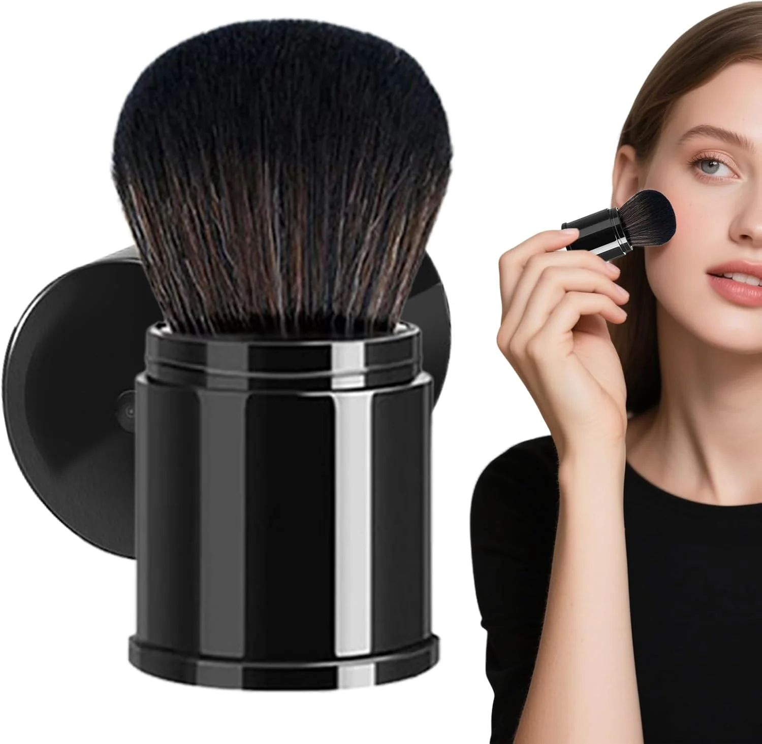 براش پودر فیکس، براش رژگونه جمع شونده برای مسافرت، براش آرایشی چند منظوره و نرم برای زیرسازی مناسب بانوان براش پودر فیکس، براش رژگونه جمع شونده برای مسافرت، براش آرایشی چند منظوره و نرم برای زیرسازی مناسب بانوان