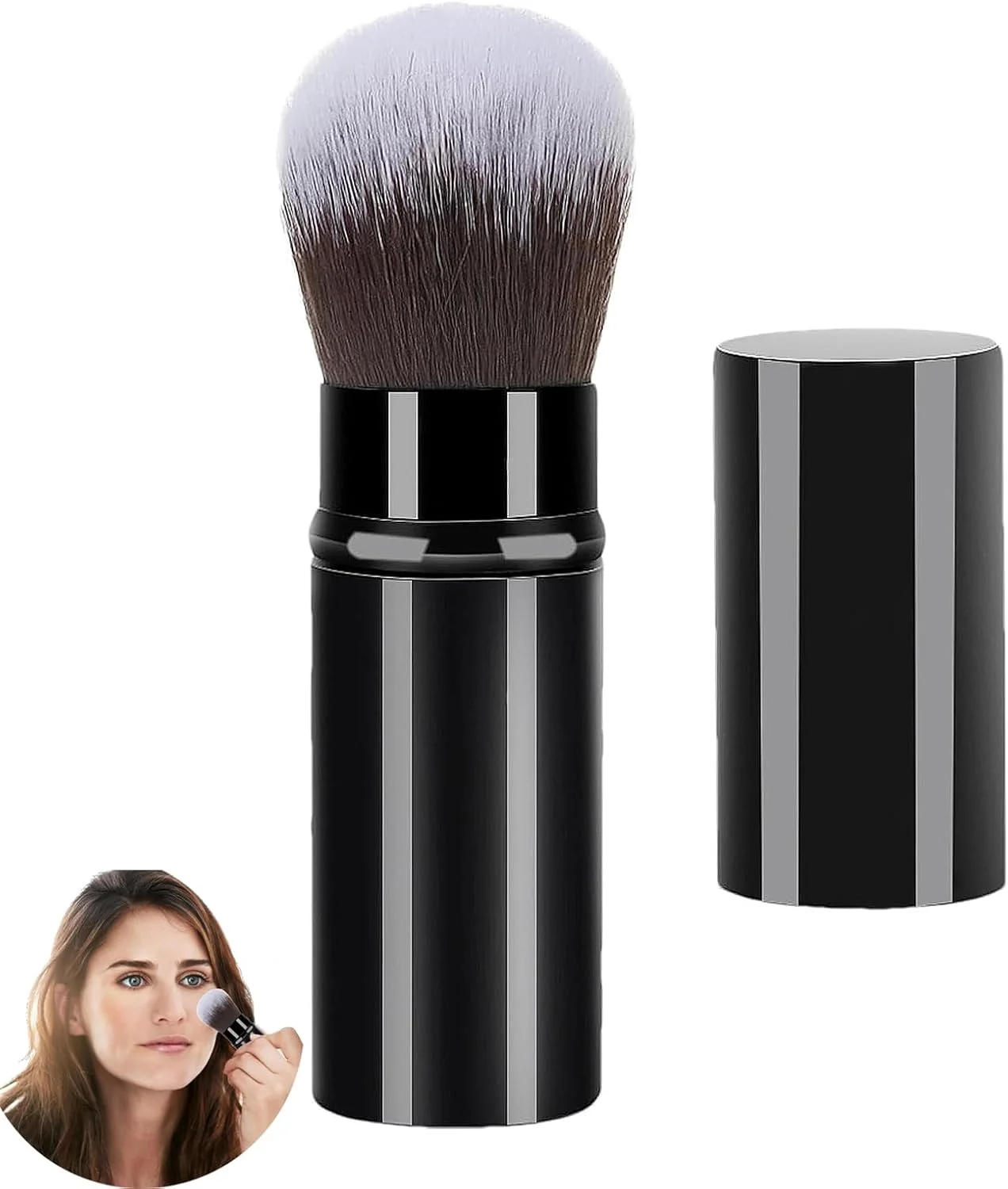 براش رژگونه جمع شونده، براش آرایشی جمع شونده، مناسب برای کرم مایع و لوازم آرایشی پودری بی عیب و نقص (مشکی) براش رژگونه جمع شونده، براش آرایشی جمع شونده، مناسب برای کرم مایع و لوازم آرایشی پودری بی عیب و نقص (مشکی)