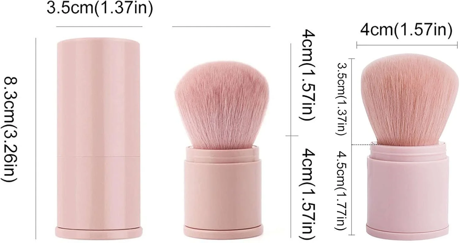 براش آرایشی جمع شونده مسافرتی، براش پودر صورت، رژگونه، سفید کننده قابل حمل با پوشش برای پودر رژگونه، برنز، قلم فلورسنت صیقلی، لوازم آرایشی پودری، براش کودک (C، تک سایز)