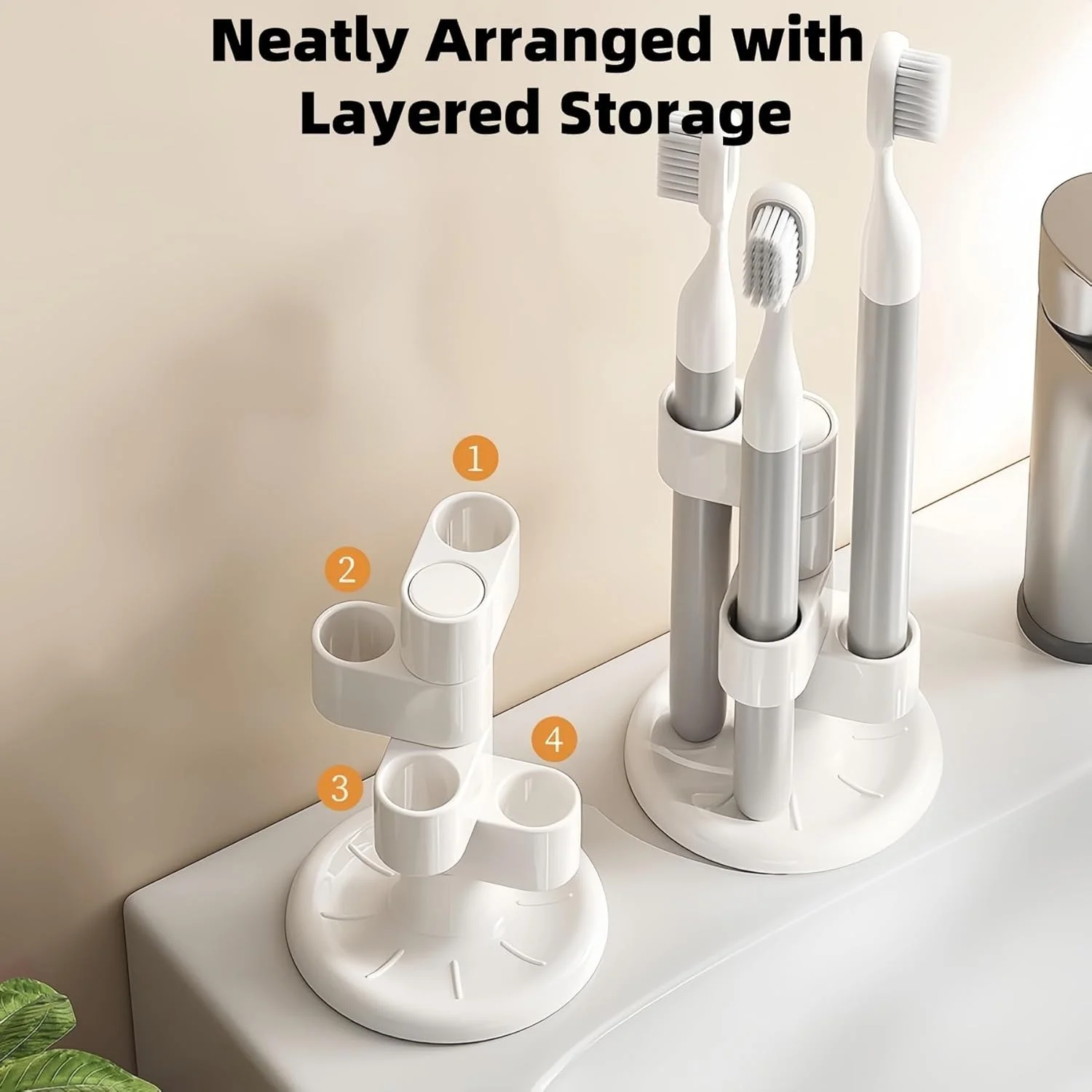 جا برس آرایشی و ارگانایزر لوازم آرایشی با قابلیت چرخش 360 درجه، جا قلمی و جا مسواکی چند منظوره برای میز آرایش، کانتر حمام، میز کار و ارگانایزر لوازم منزل جا برس آرایشی و ارگانایزر لوازم آرایشی با قابلیت چرخش 360 درجه، جا قلمی و جا مسواکی چند منظوره برای میز آرایش، کانتر حمام، میز کار و ارگانایزر لوازم منزل